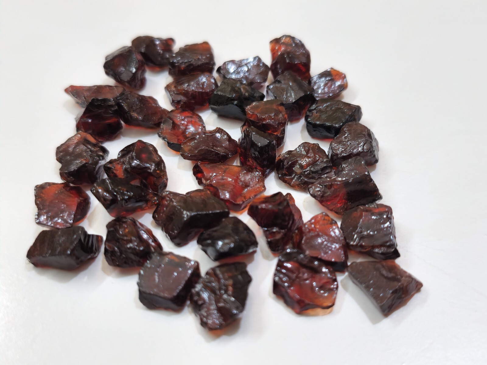 A+ Glowing Red Garnet 36 Piece Raw Size 8-12 MM Red Garnet Gemstone For Jewelry
