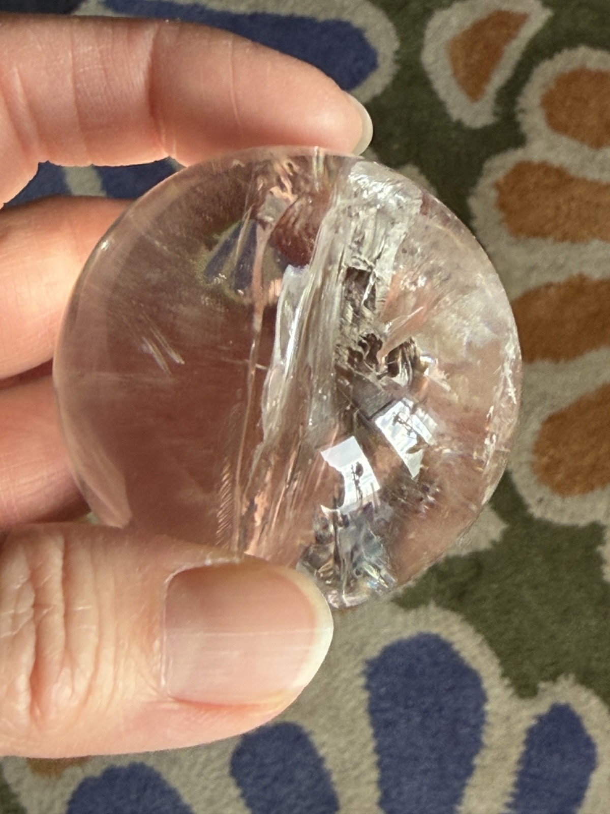 50mm Natural Rainbow Clear Quartz Sphere 173 grams