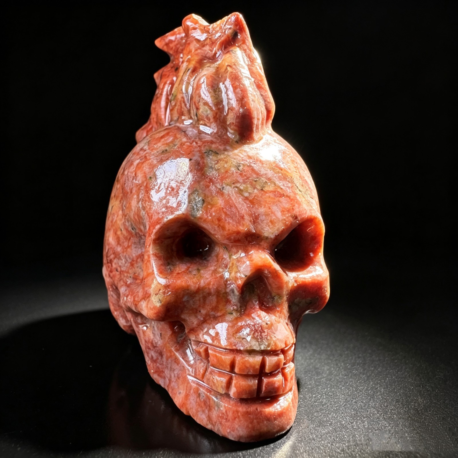 Unique Natural Stone Skull Realistic Human Head Carving Sculpture Home Decor