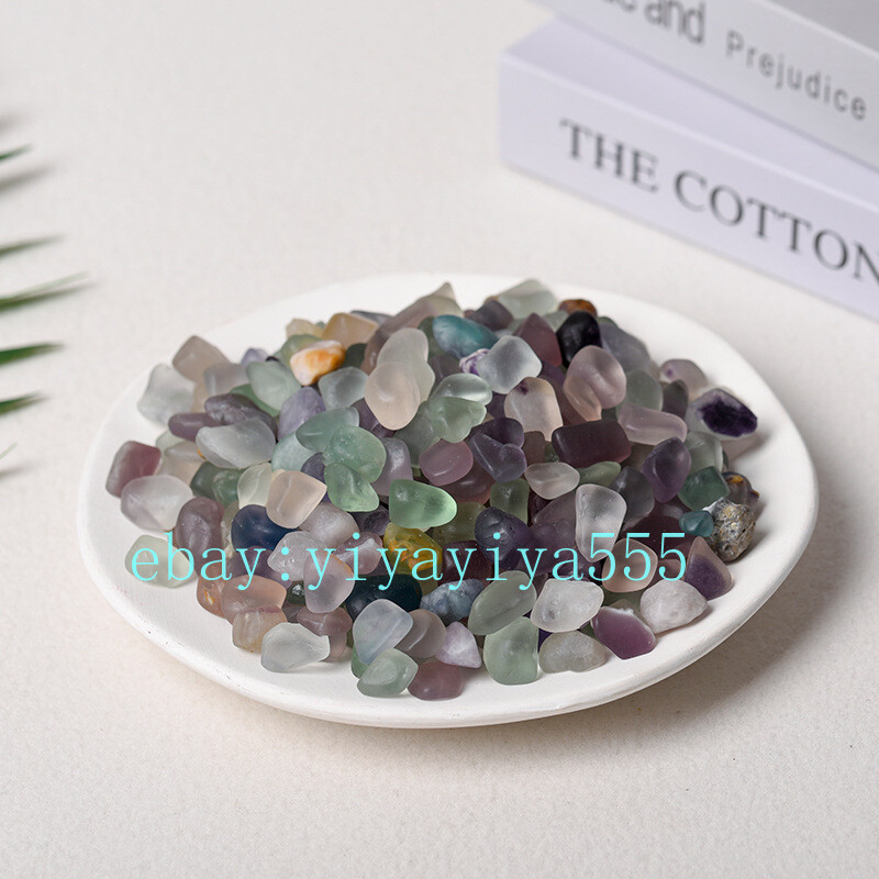 Wholesale 1 lb Tumbled Rainbow Fluorite Gemstone Crystals Gem Chips Crafts DIY