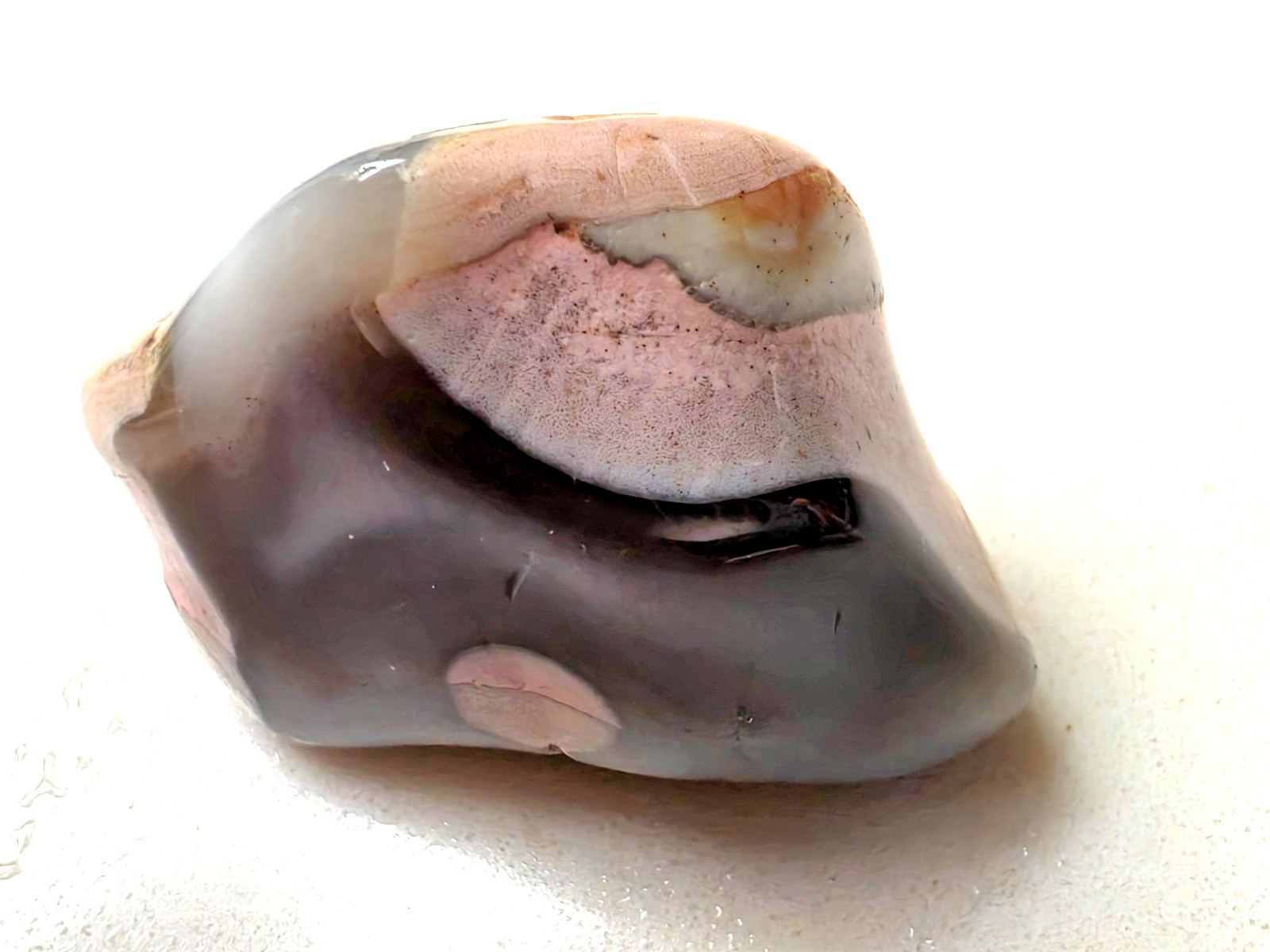 POLISHED BEAUTIFUL BOTSWANA AGATE, Pink and Dark Gray AGATE MUST SEE