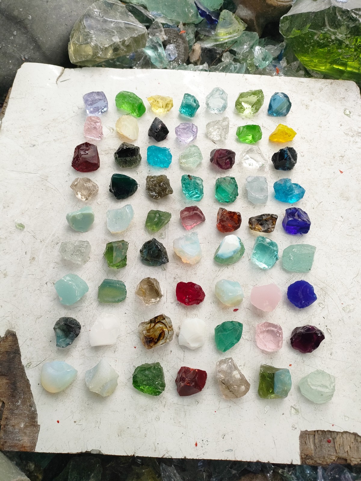 1.49kg(EB150)63pcs/63 Colours Rare Combination of Andara Crystal Monatomic