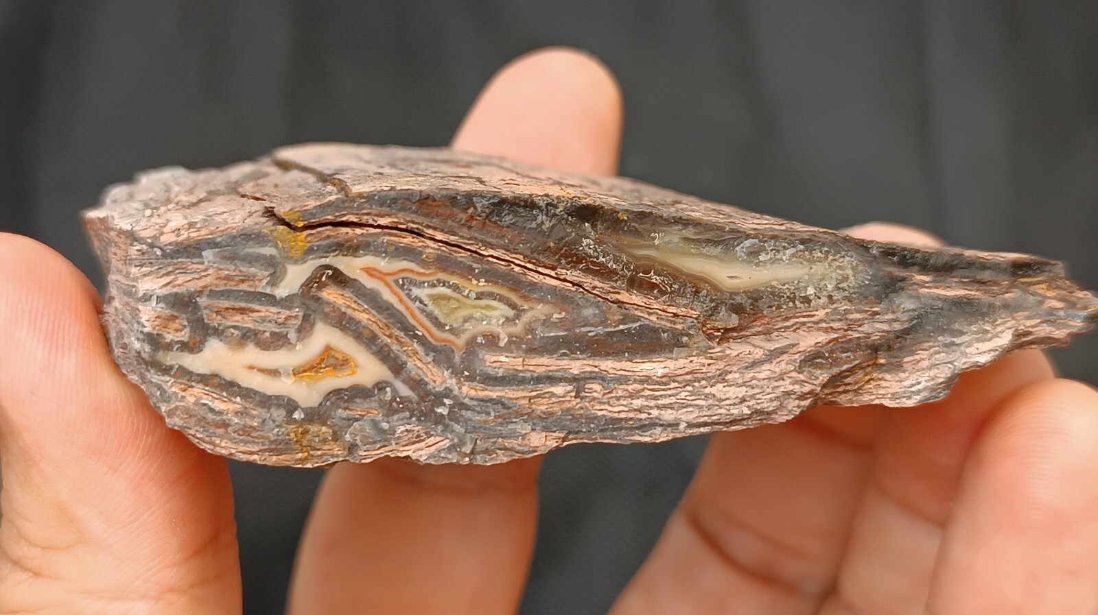 170g/0,38 lb turkish banded rhyolite agate stone customs duty included