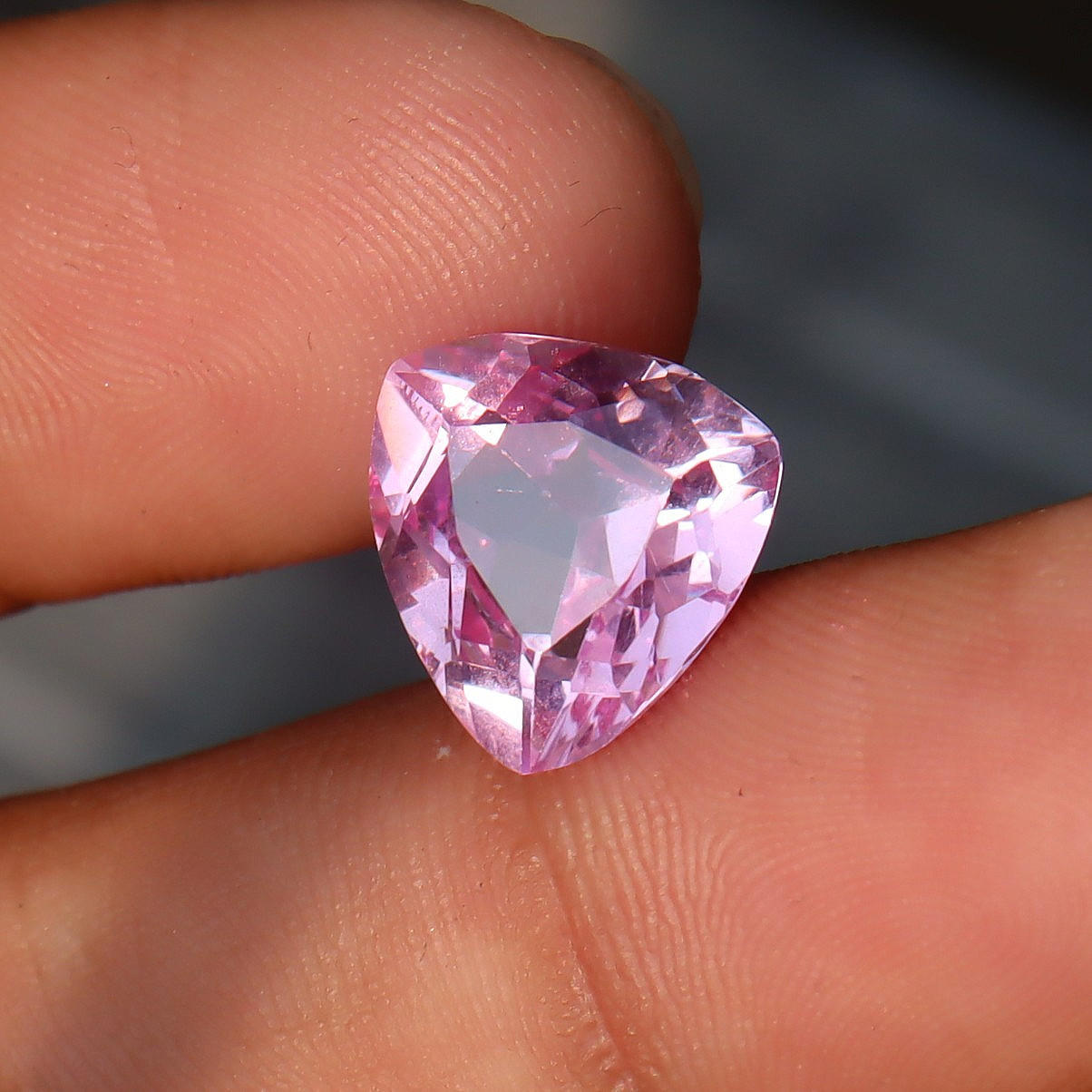 AAA+ Natural Pink Sapphire Trillion Cut 6 Ct Certified Loose Gemstone