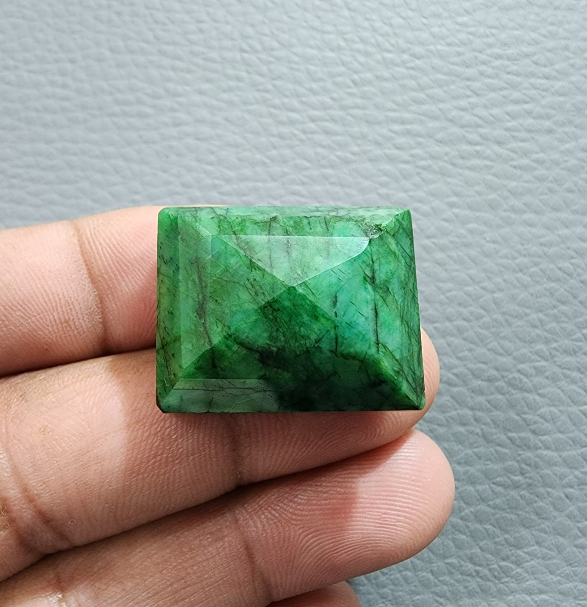 Gorgeous A+ Green Brazilian Emerald Rectangle Shape Loose Gemstone Jewelry 75 Ct