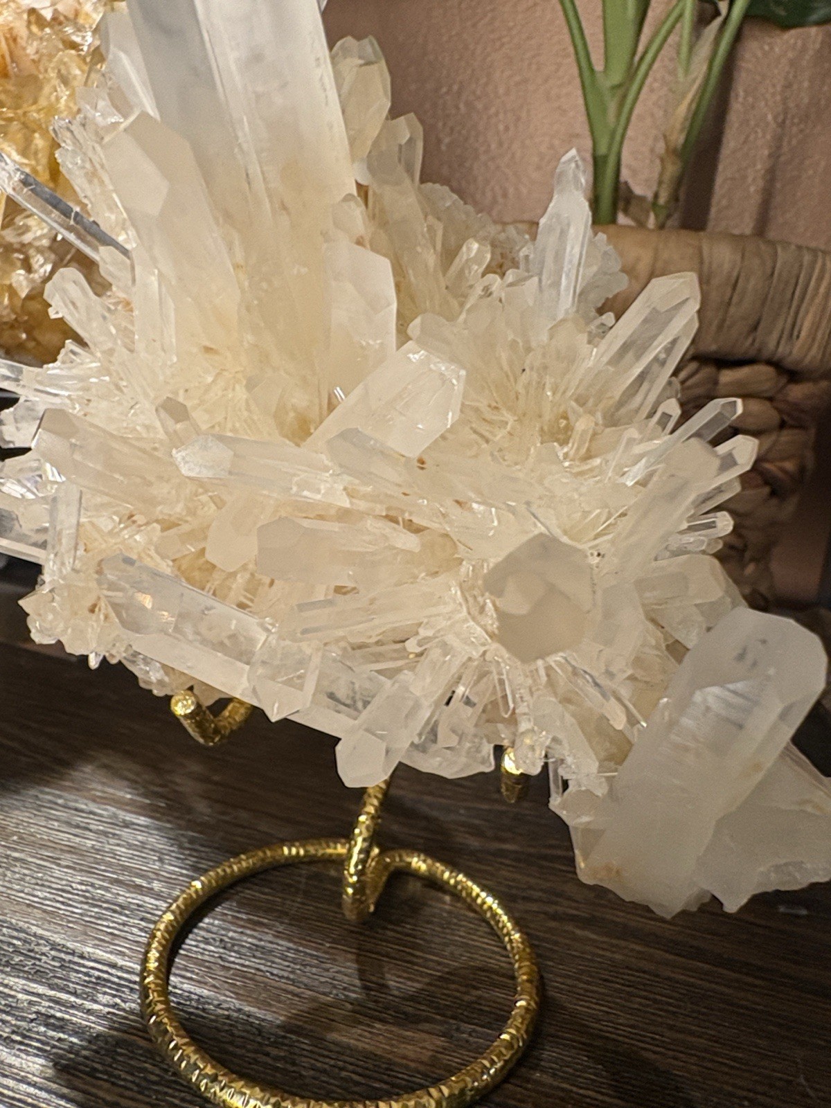 Golden Lemuriam Quartz Cluster Approx 6in x 4in