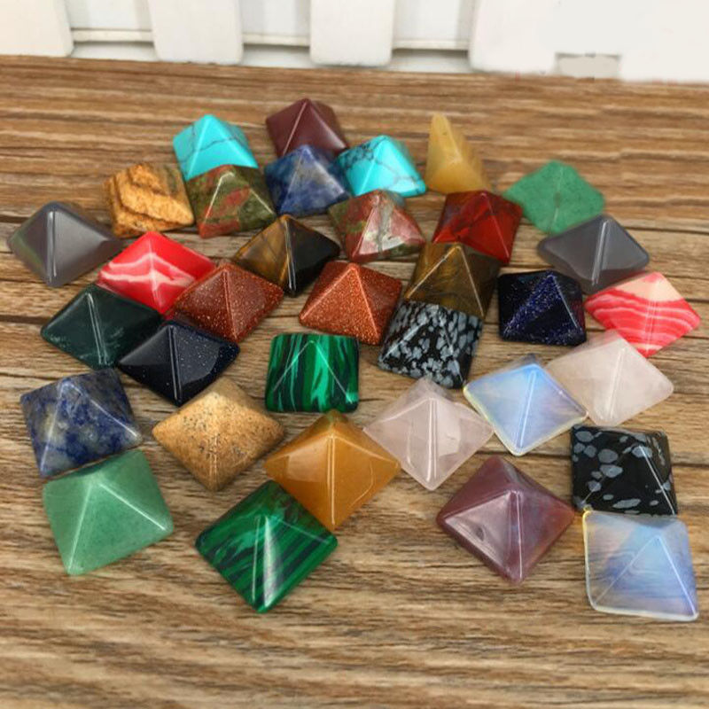 Set of 7 Chakra Pyramid Stone Set Crystal Healing – Chakra Set