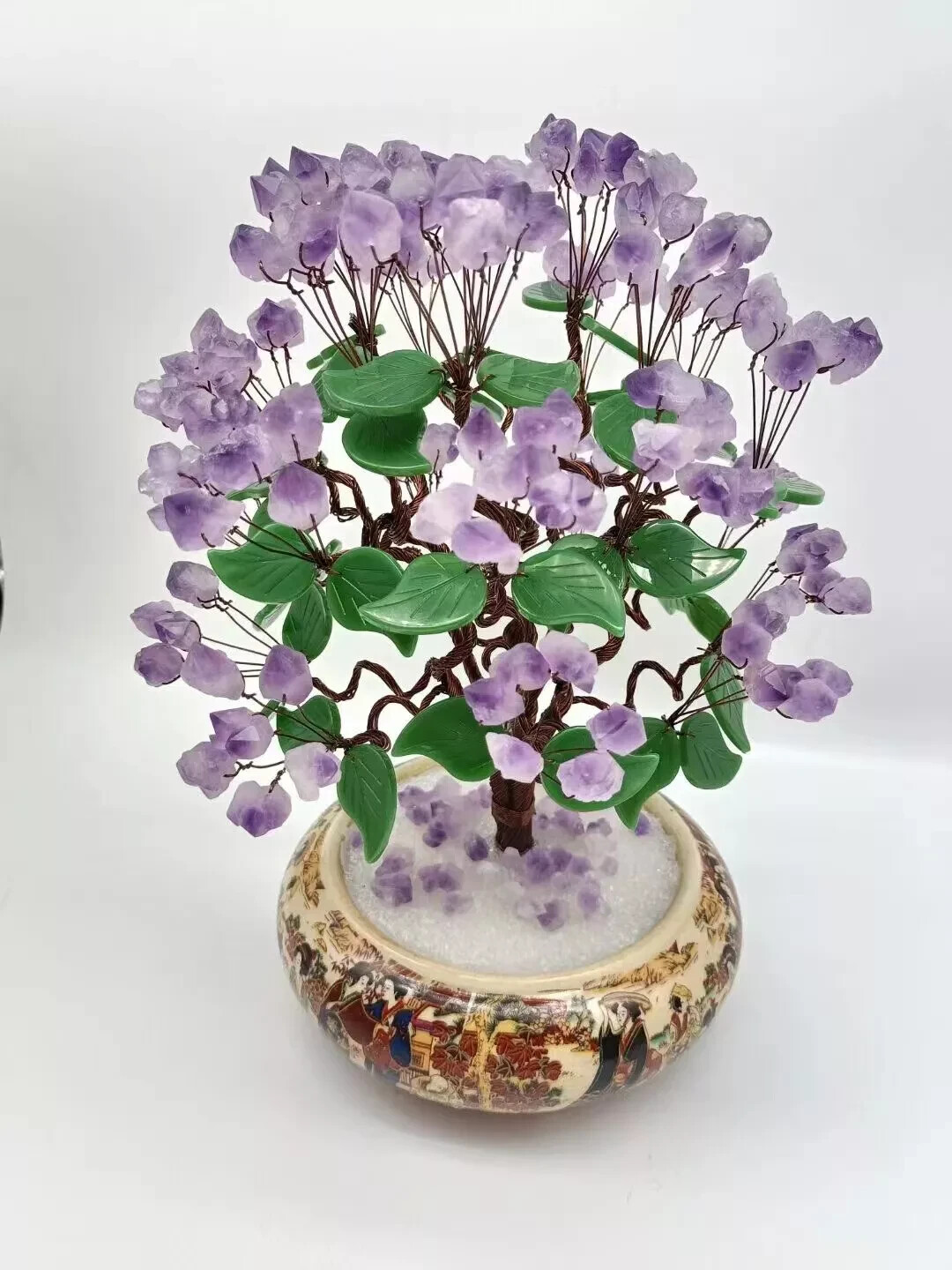 HANDMADE amethyst Ceramic vase CRYSTAL TREE TREE GEM TREE reiki DECOR GIFT 1PC