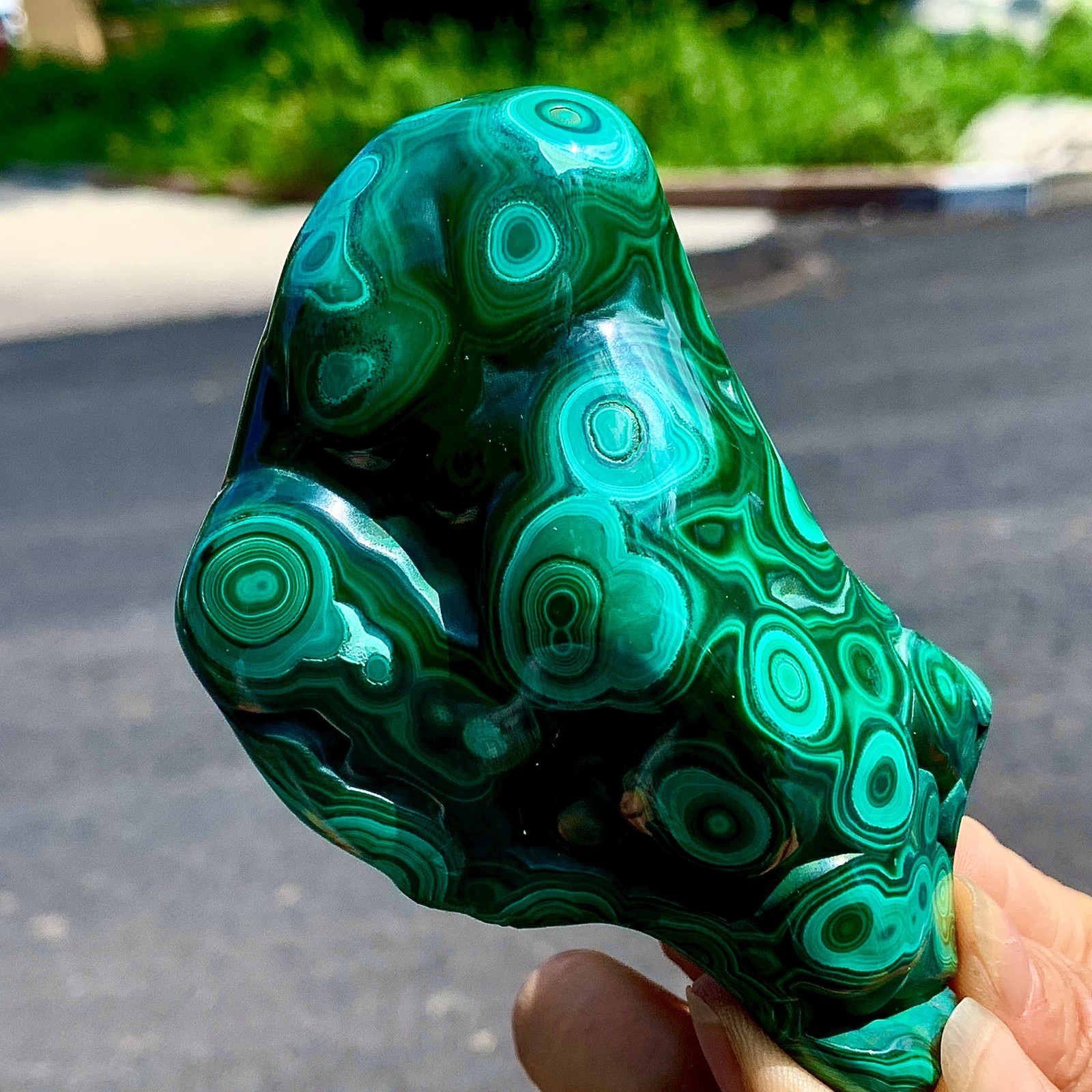 266G Natural glossy Malachite transparent cluster rough mineral sample