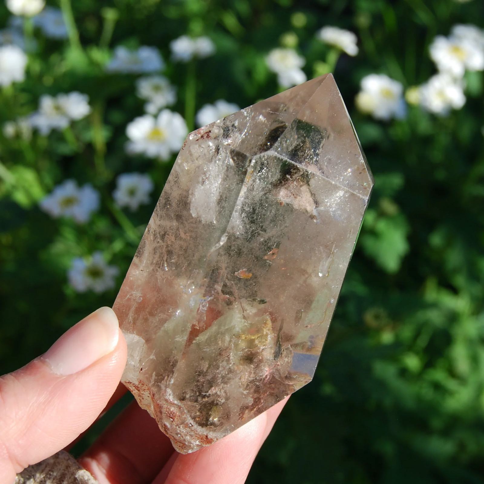 3in 176g Scenic Lodolite Garden Quartz Crystal Tower, Landscape Quartz, Brazil