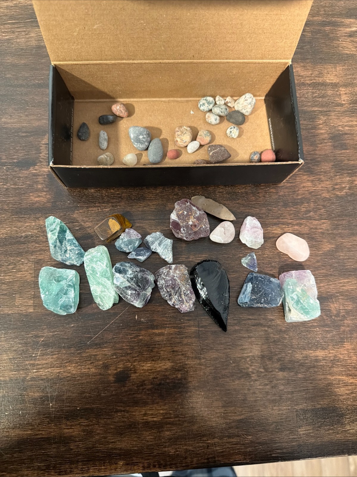 Approx 1 Pound of Mixed Natural Rocks Crystals ETC Multi Color