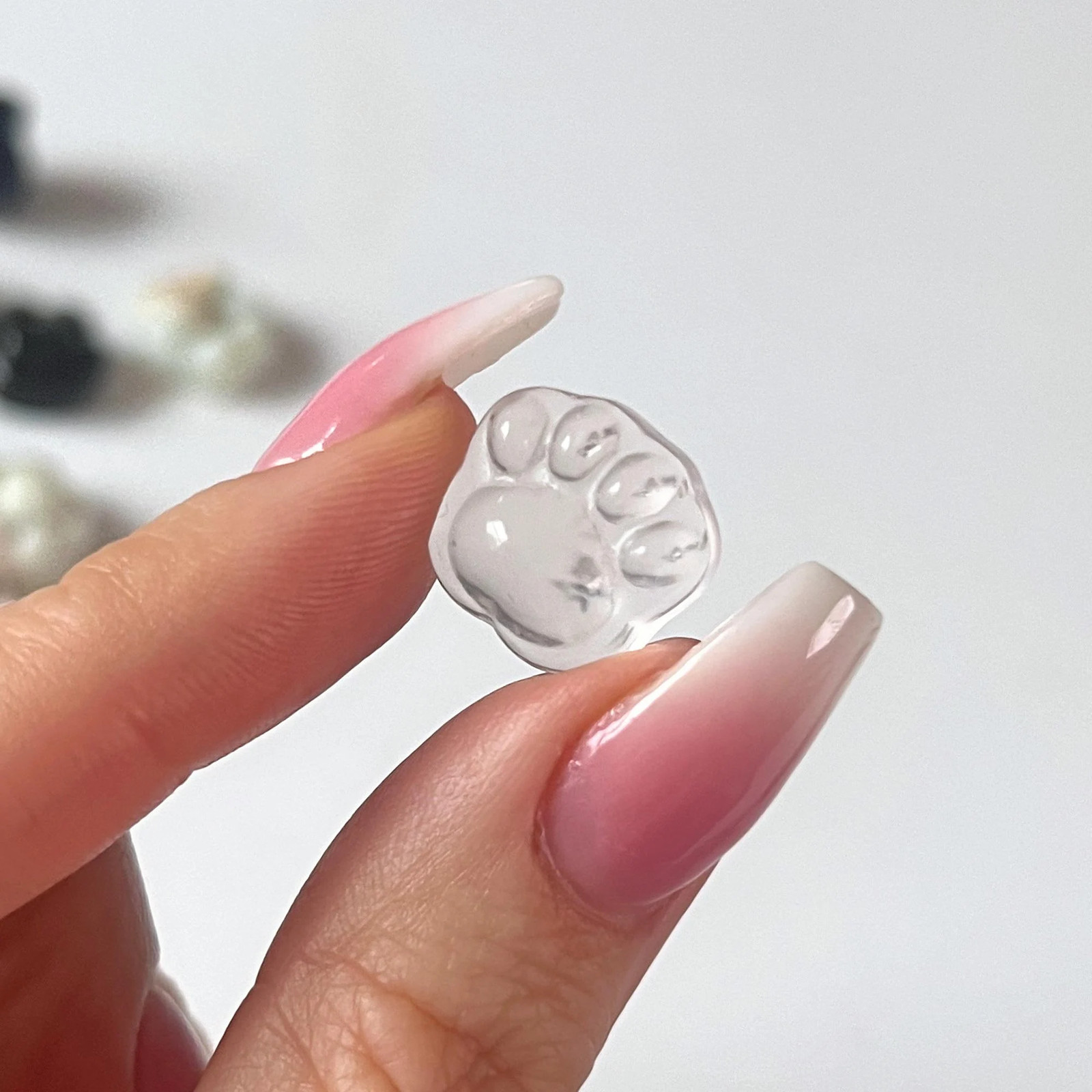 Mini Paw Print Carving | Rose Quartz | Obsidian | Flower Agate | Cat Dog Lover