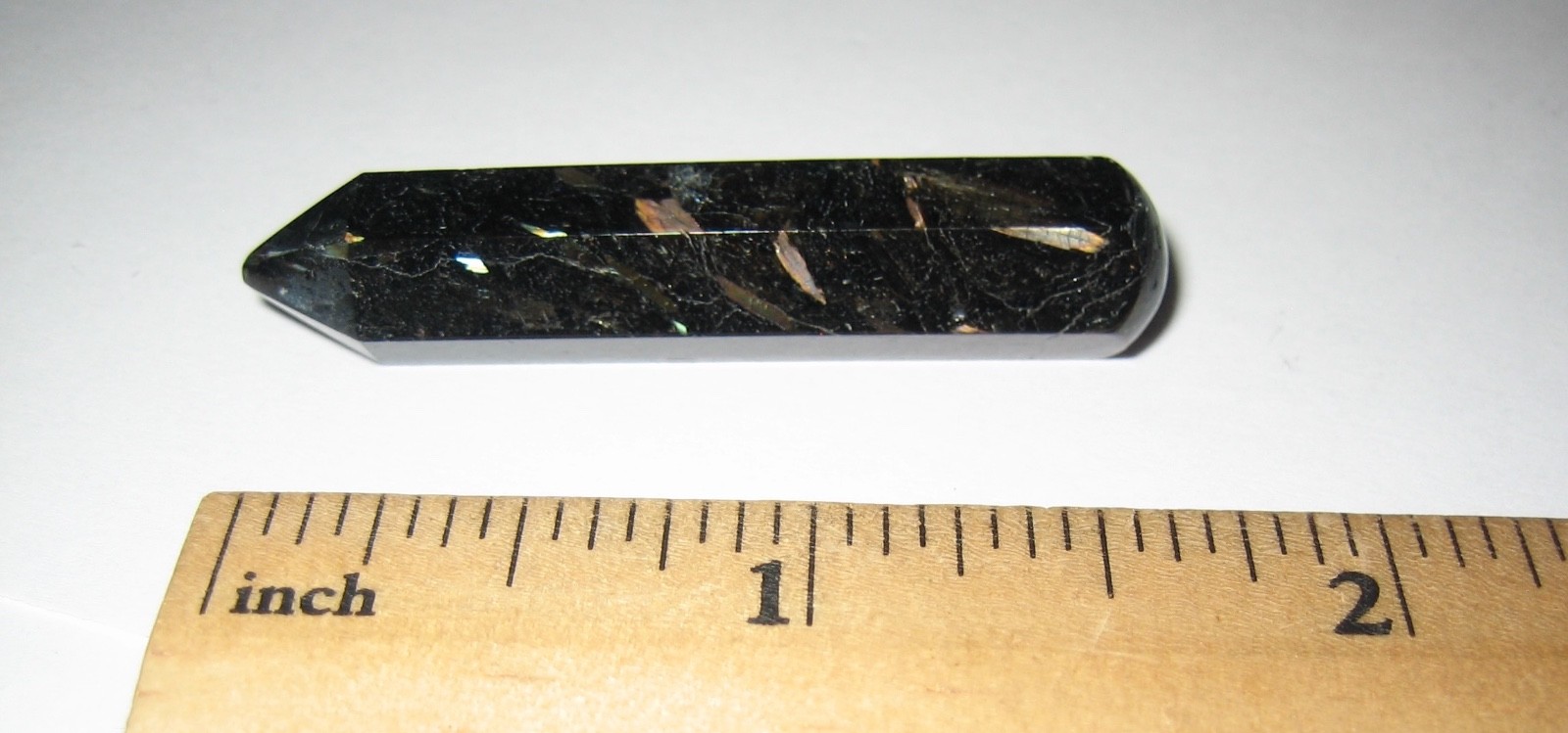 45mm RARE POLISHED NATURAL AUTHENTIC NUUMMITE STONE WAND GREENLAND ~ 8.5grams *1