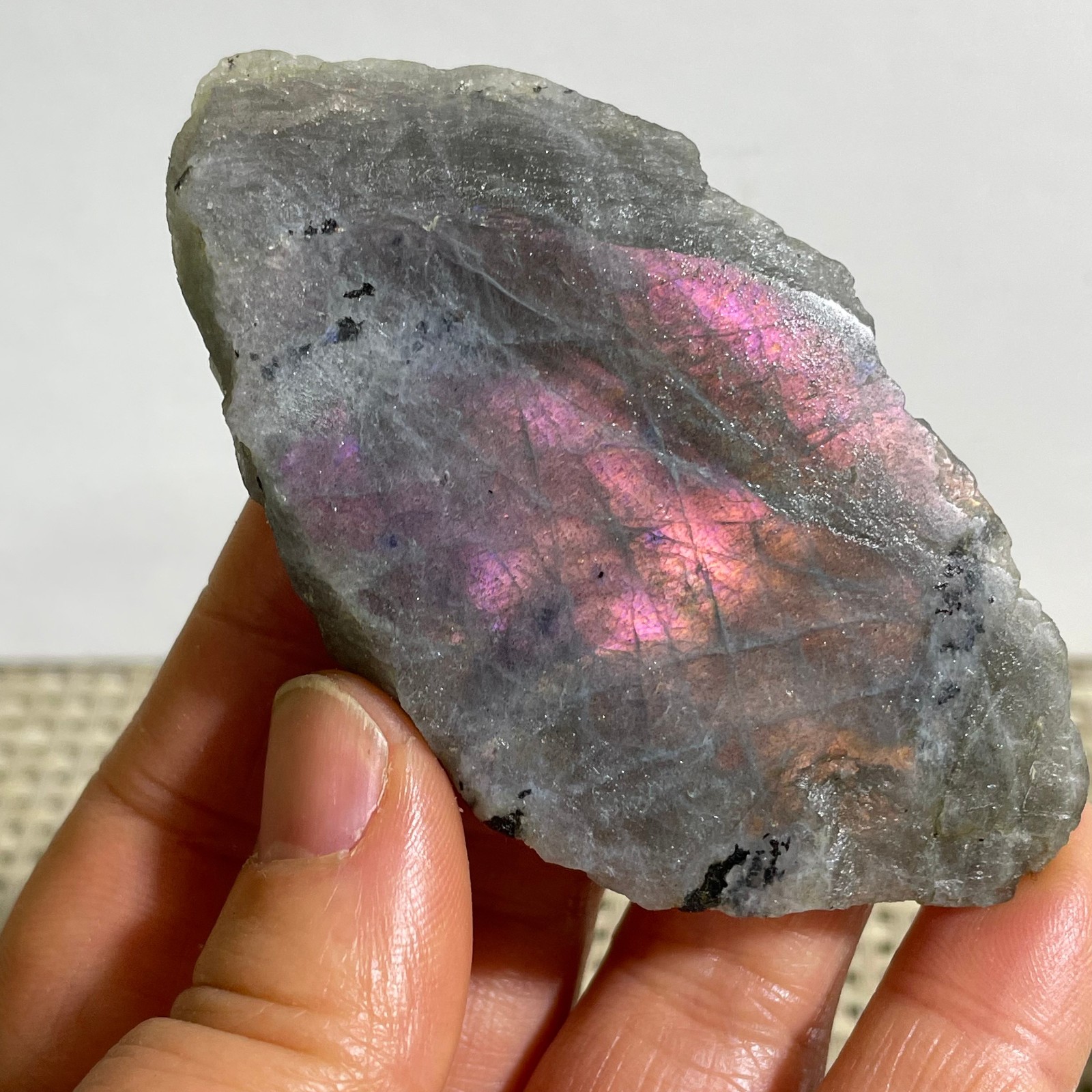 Rare Flashy Labradorite Slab Crystal Rough Gemstone Raw Labradorite Rough 45g