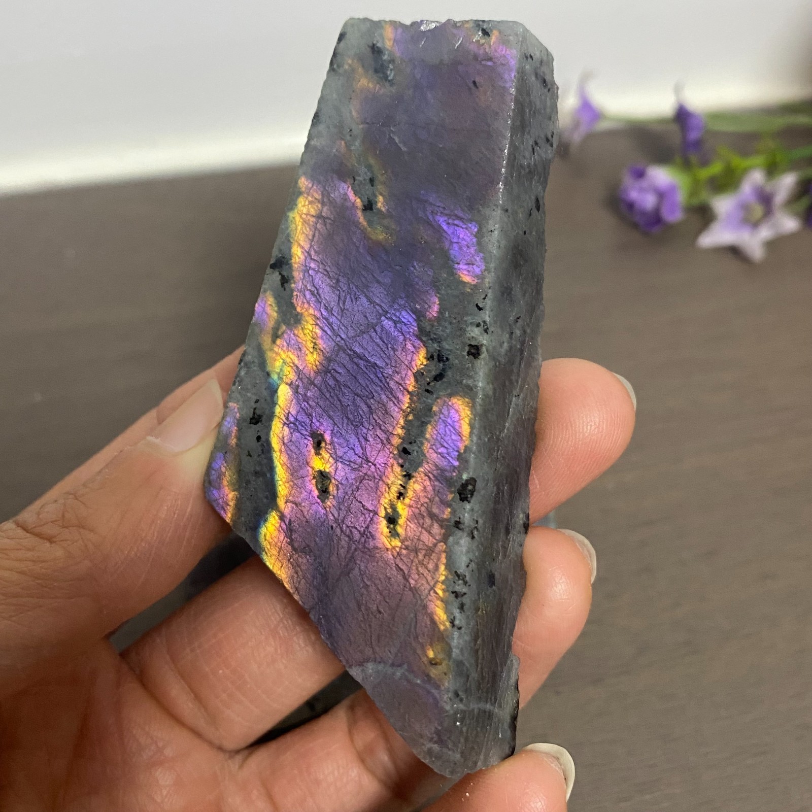 158g 2Pcs Top Labradorite Crystal Stone Rough Mineral Specimen Healing