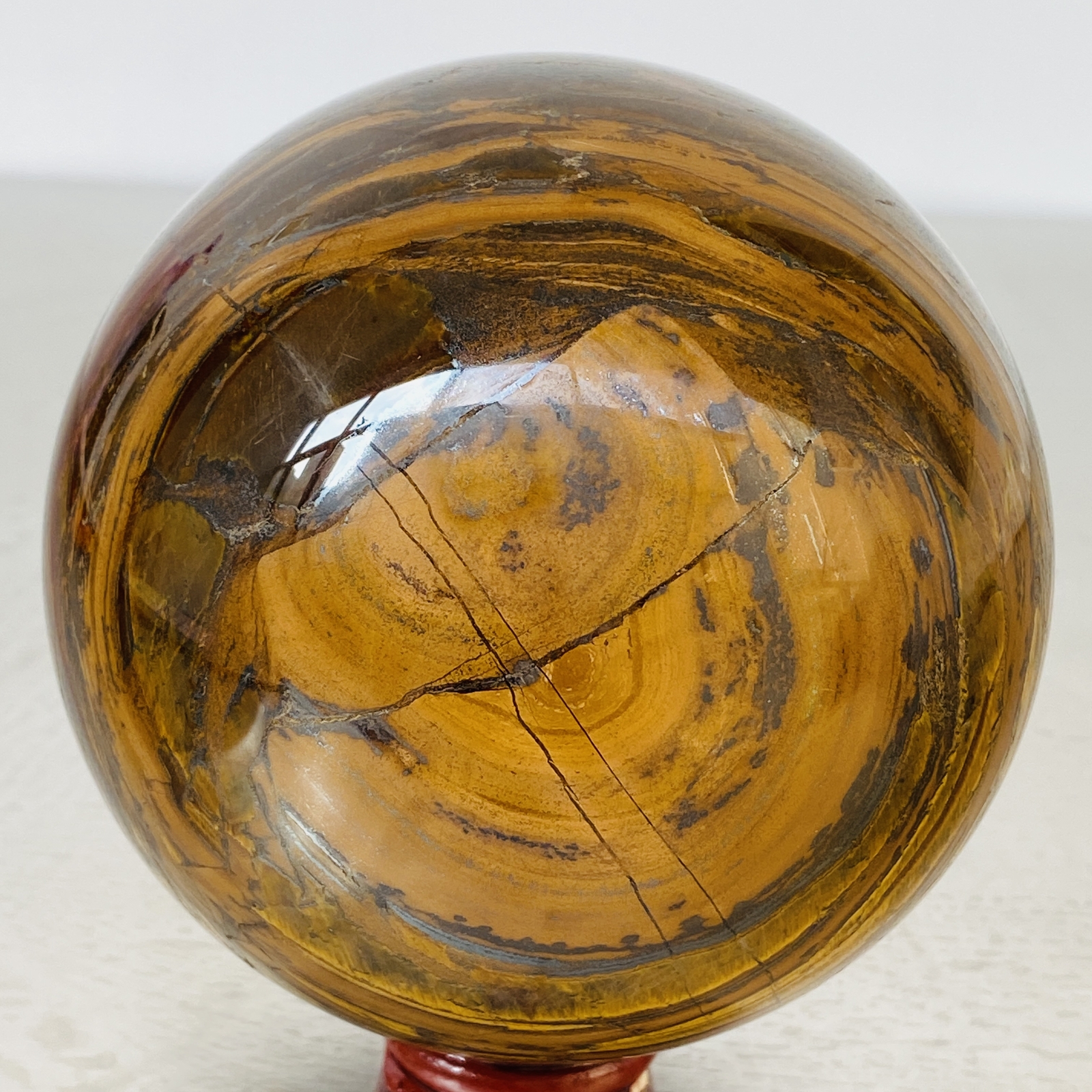 Natural Tiger Eye stone ball quartz crystal ball Reiki healing 2060G