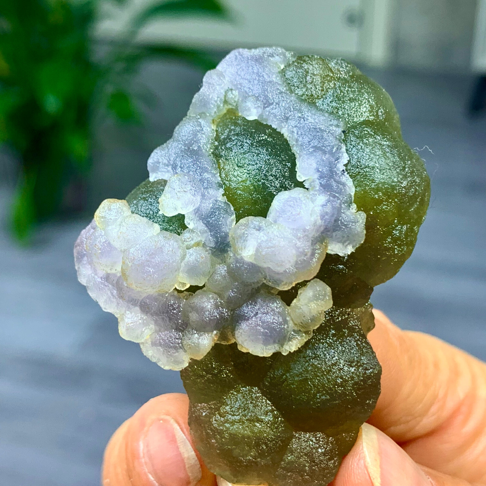 54G Rare Transparent green-white Cube Fluorite Mineral Crystal Specimen/HeNan