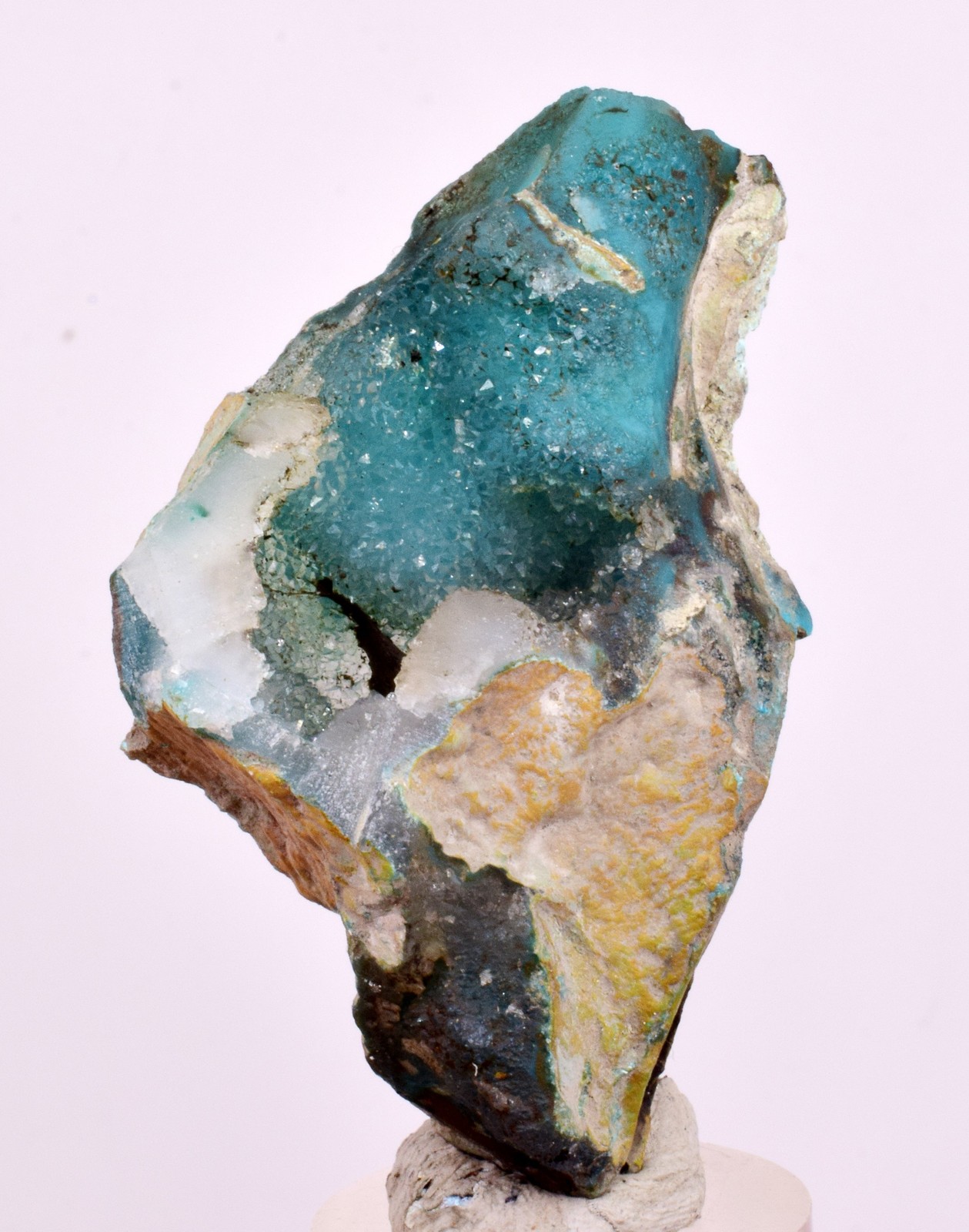 5.6cms DRUZY CHRYSOCOLLA QUARTZ CRYSTAL LILY MINE PERU 2000 YEAR DB278
