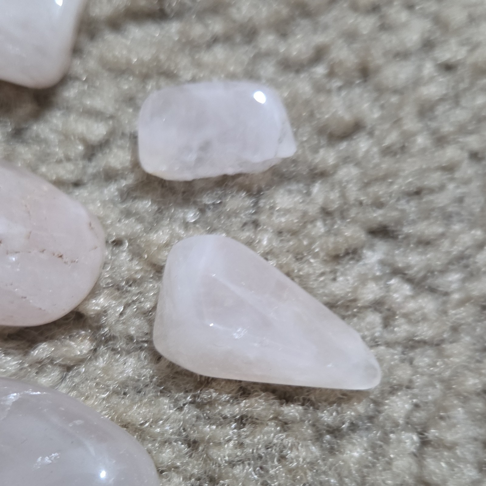Tumbled & Raw Light Pink and Clear Crystal Stones Lot