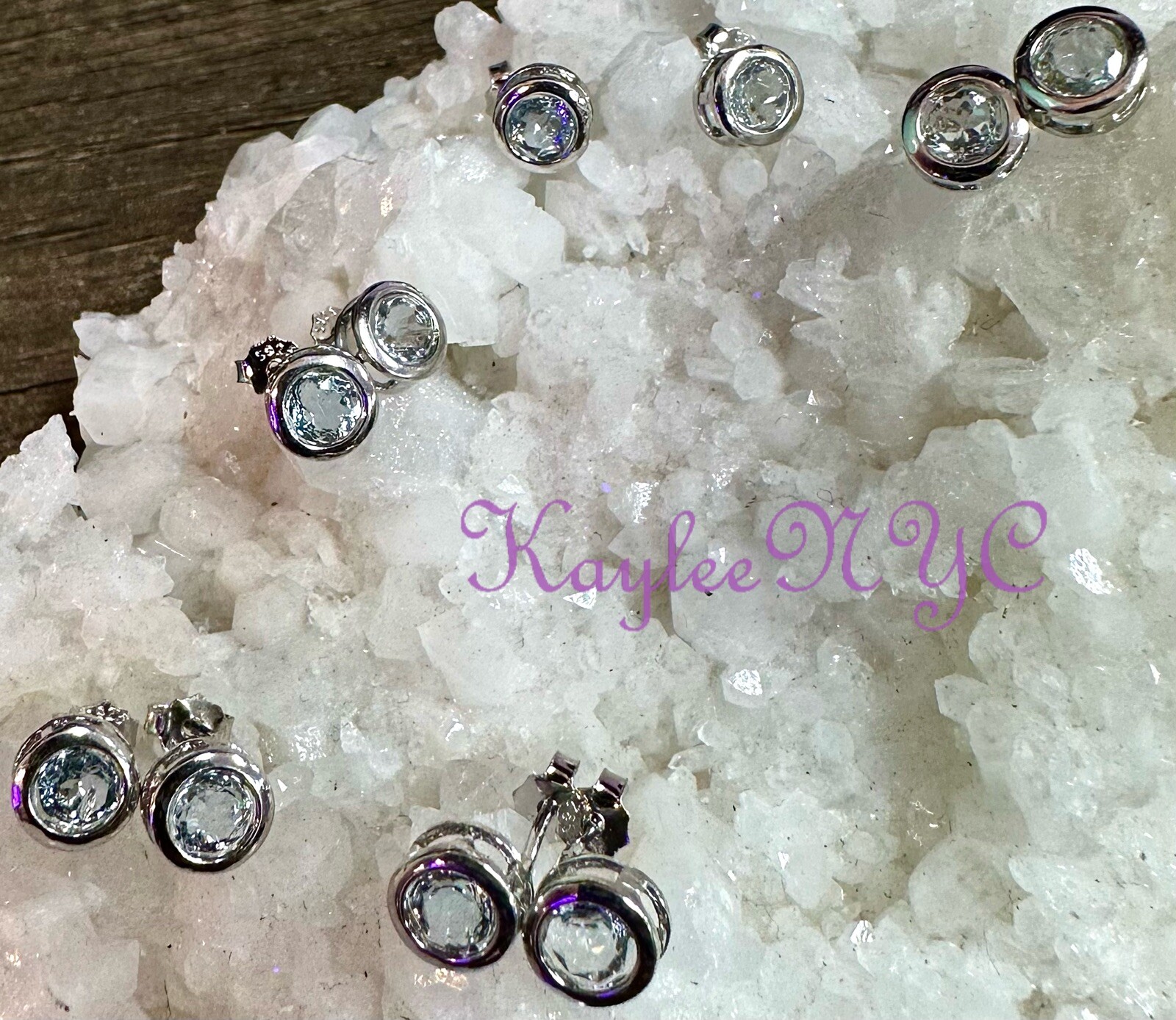 Wholesale Lot 5 Pairs 5mm Natural Topaz Sterling Silver 925 Studs