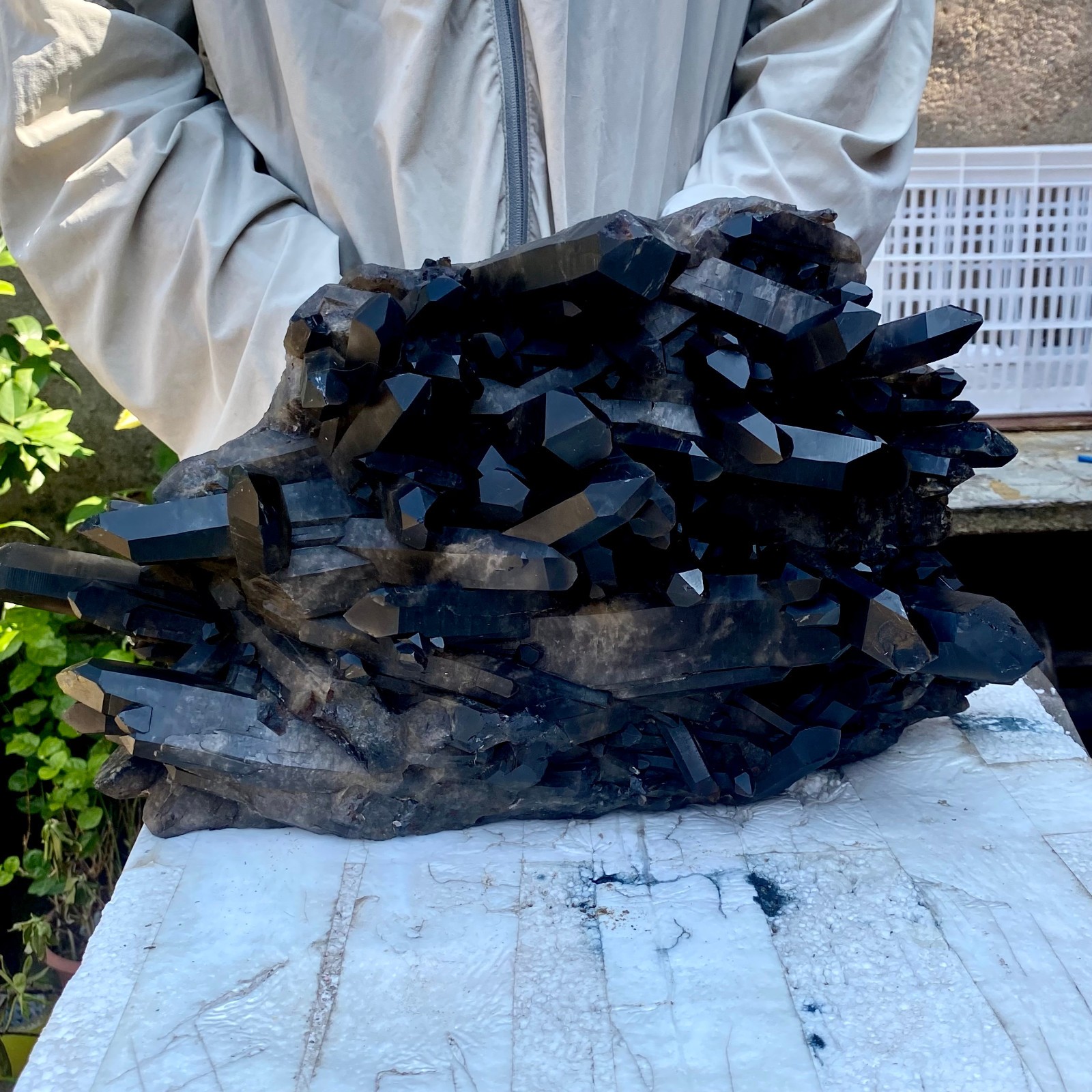 26LB Tea black Crystal quartz Cluster Mineral Specimen Healing reiki