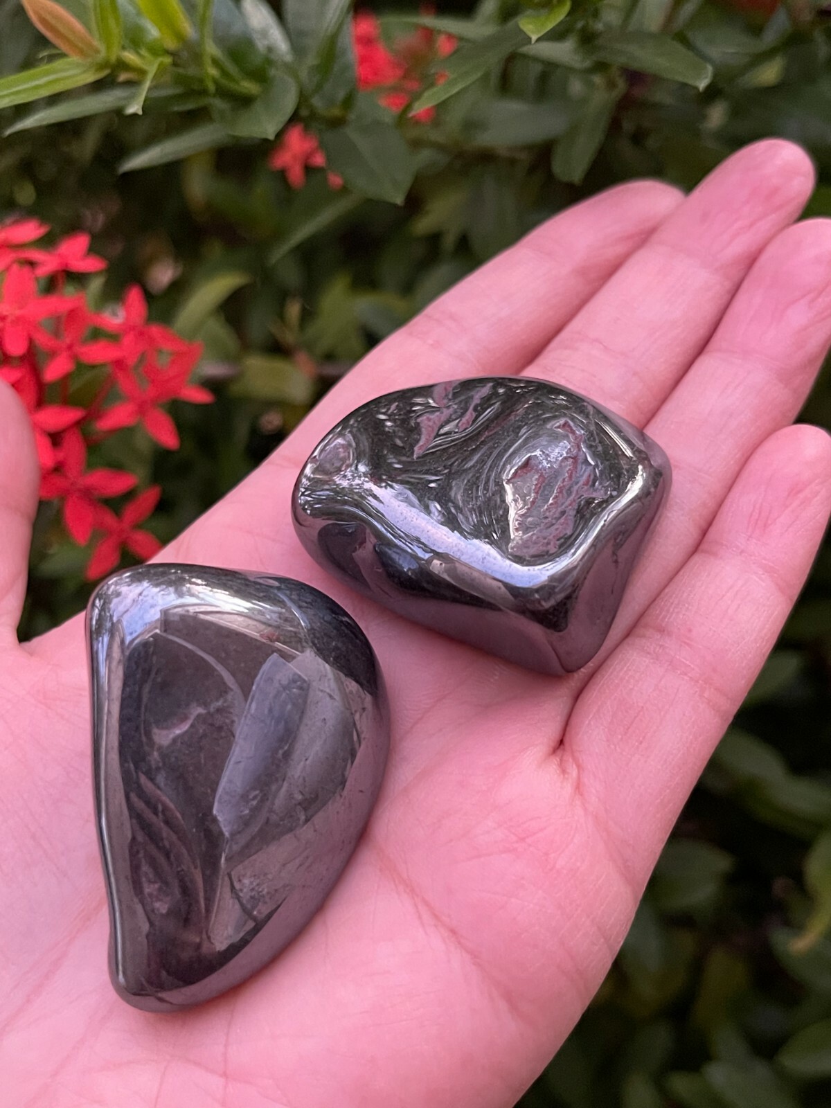 Hematite Pebble, 1.25″-2.25″ Hematite Tumbled Stones,Pocket Stone, Pick a Weight