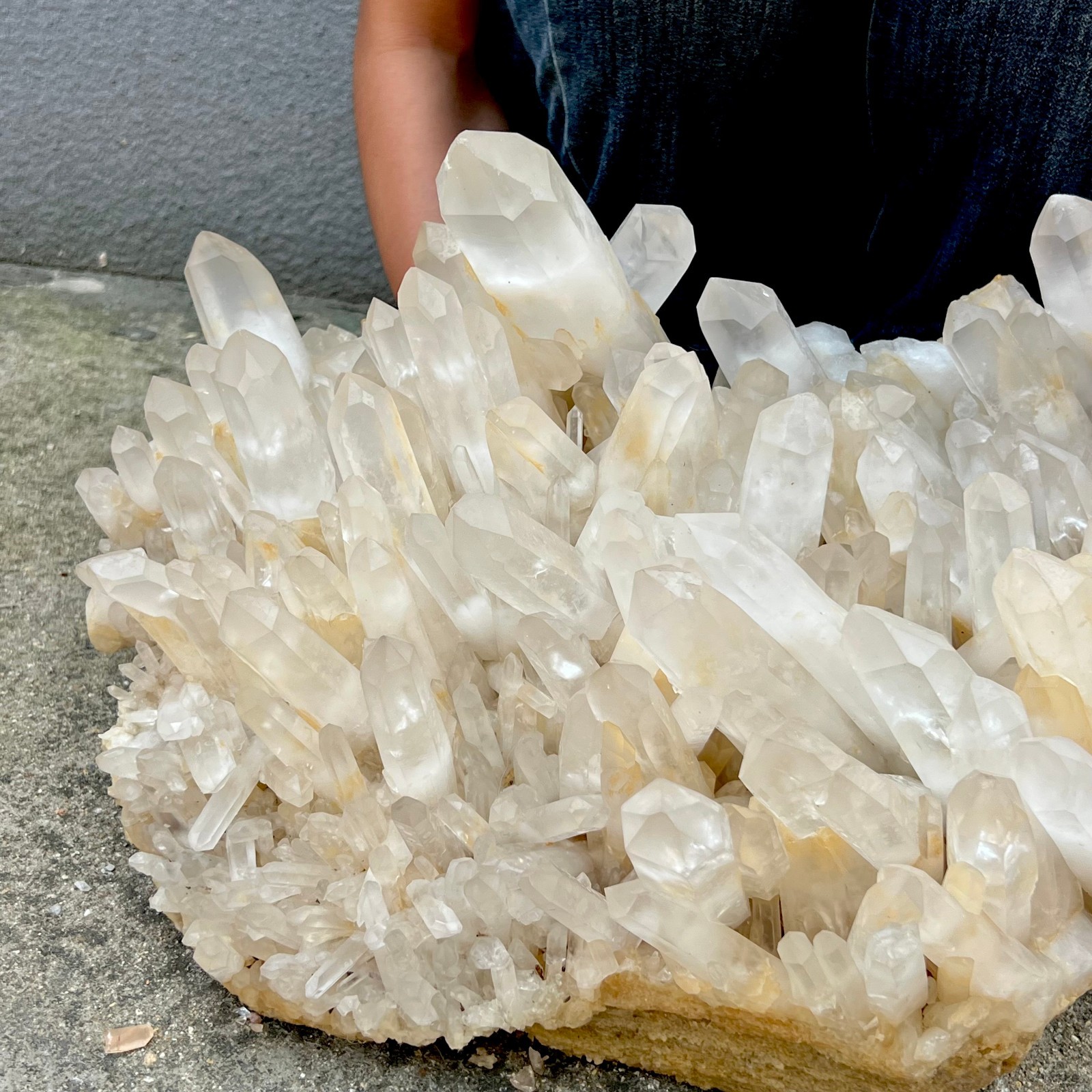 54LB New Find white Phantom Crystal Quartz Cluster Mineral Specimen Healing