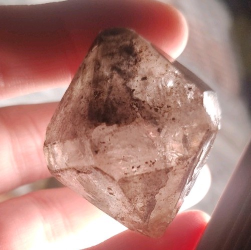 Double Terminated Bipyramid Quartz – 5cm Miniature Carbonaceous Phantom