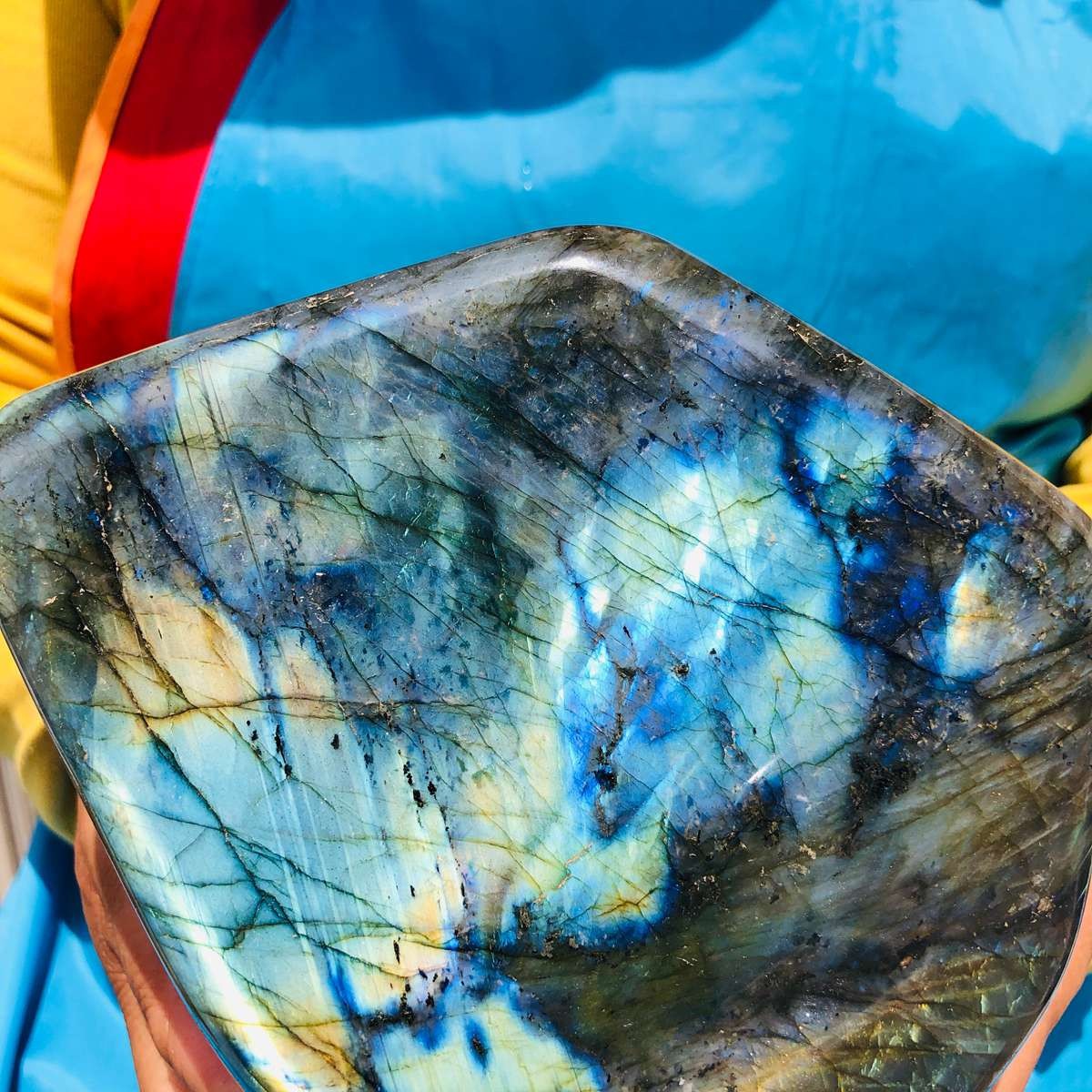 4.02LB Natural Labradorite Rough Stone For Spiritual Healing Home Decor MH4718