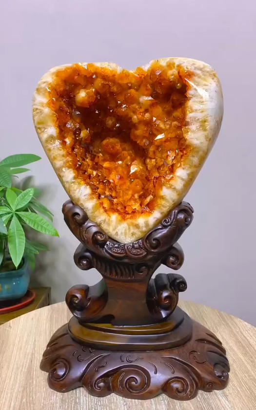550*260*180mm Natural Citrine Agate Quartz Geode Money bag Cluster Reiki decor