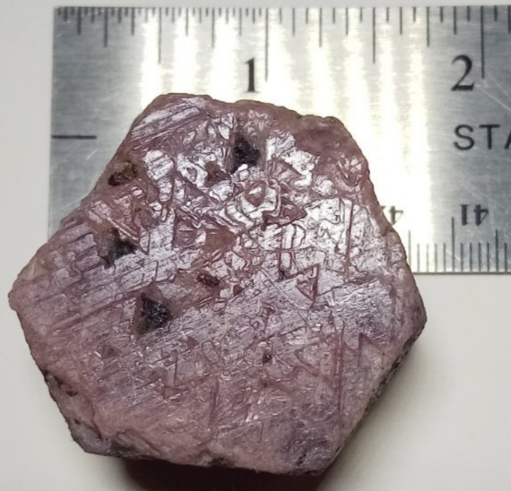 Ruby Corundum Record Keeper Triangles Biotite Mica with UV Reactive Fluorescent