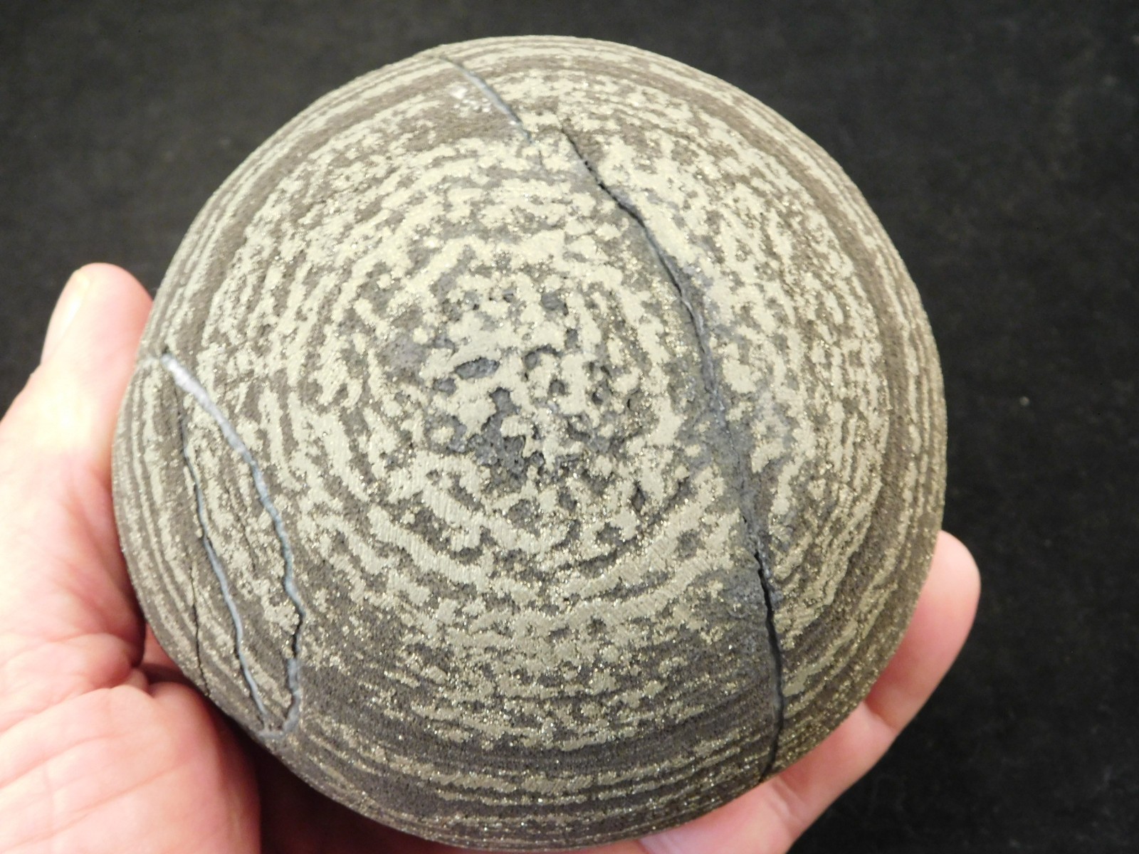 BIG! 100% Natural Ringed PYRITE Concretion From China! With Stand 1241gr