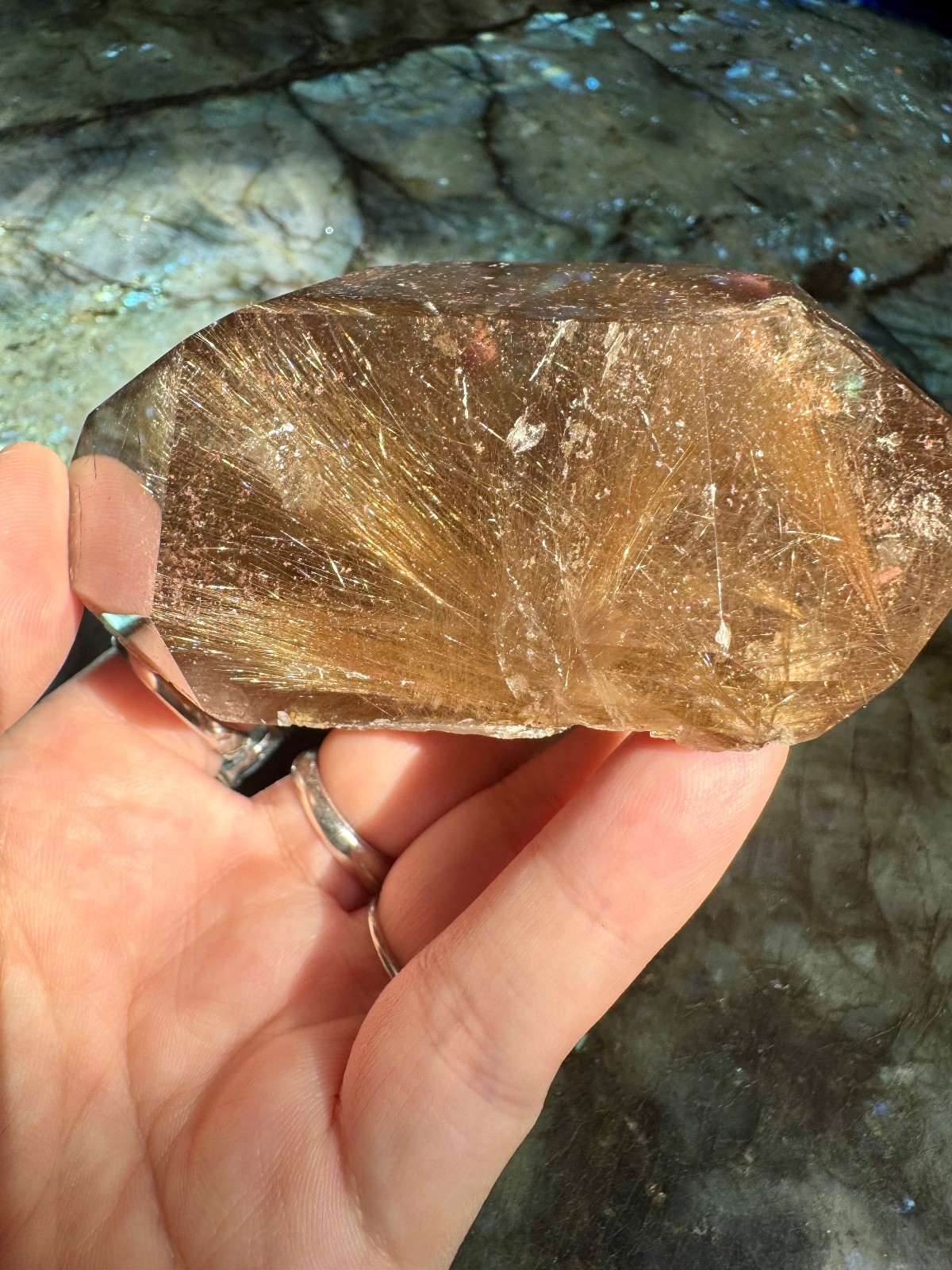 Absolutely INCREDIBLE Phantom Rutilated Smoky Quartz Double Terminated Point