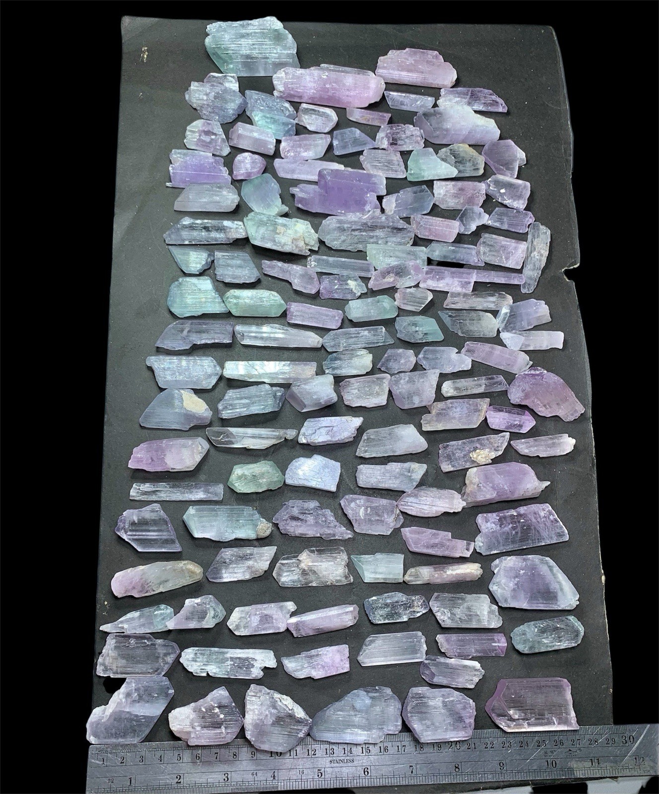 Multi Colour Kunzite 2000 Grams Well Terminated Crystals Lot ,(130 Crystals )