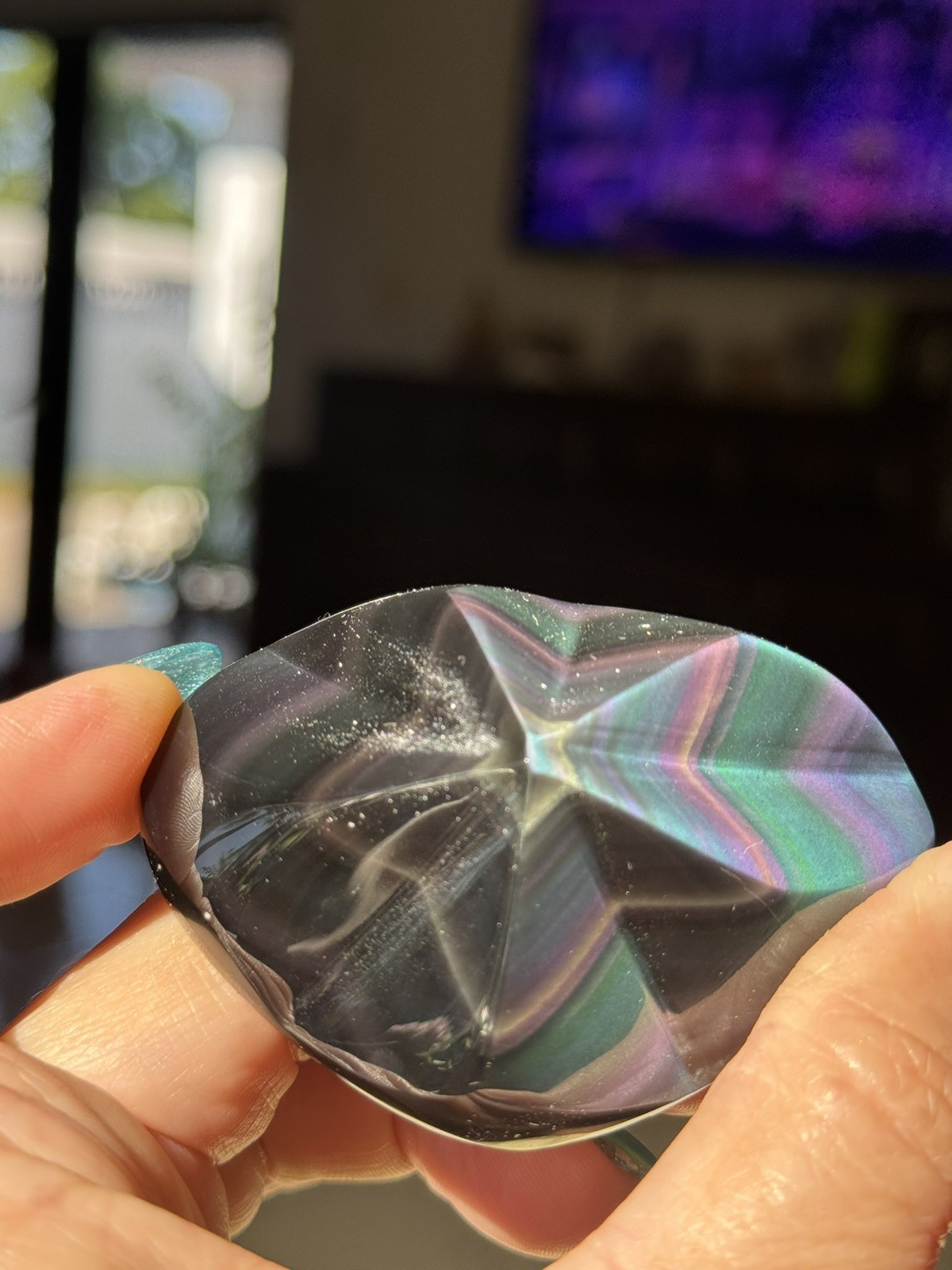 Rainbow Obsidian Crystal Puffy Star Free Form