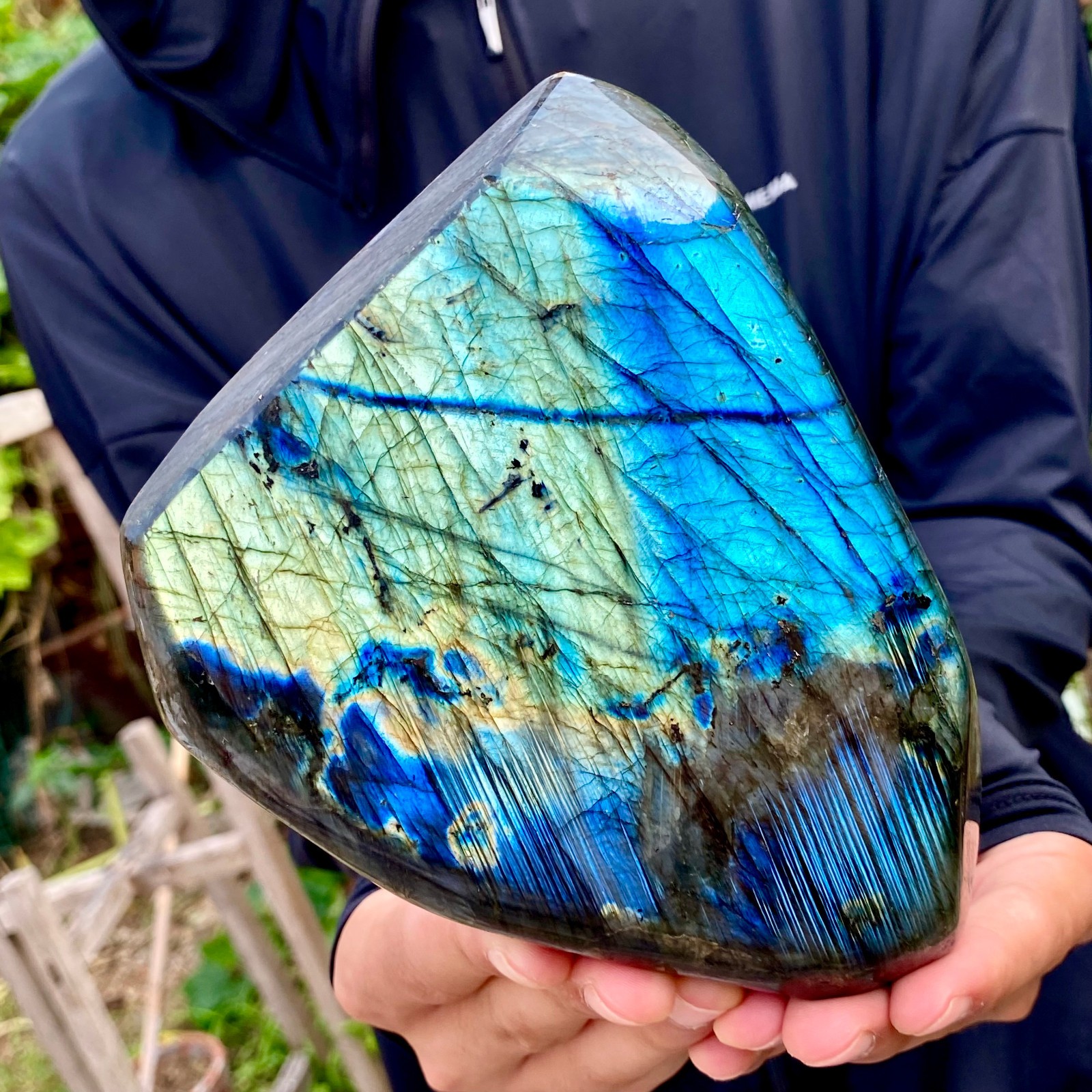 3.2LB Natural Gorgeous Labradorite Quartz Crystal Stone Specimen Healing
