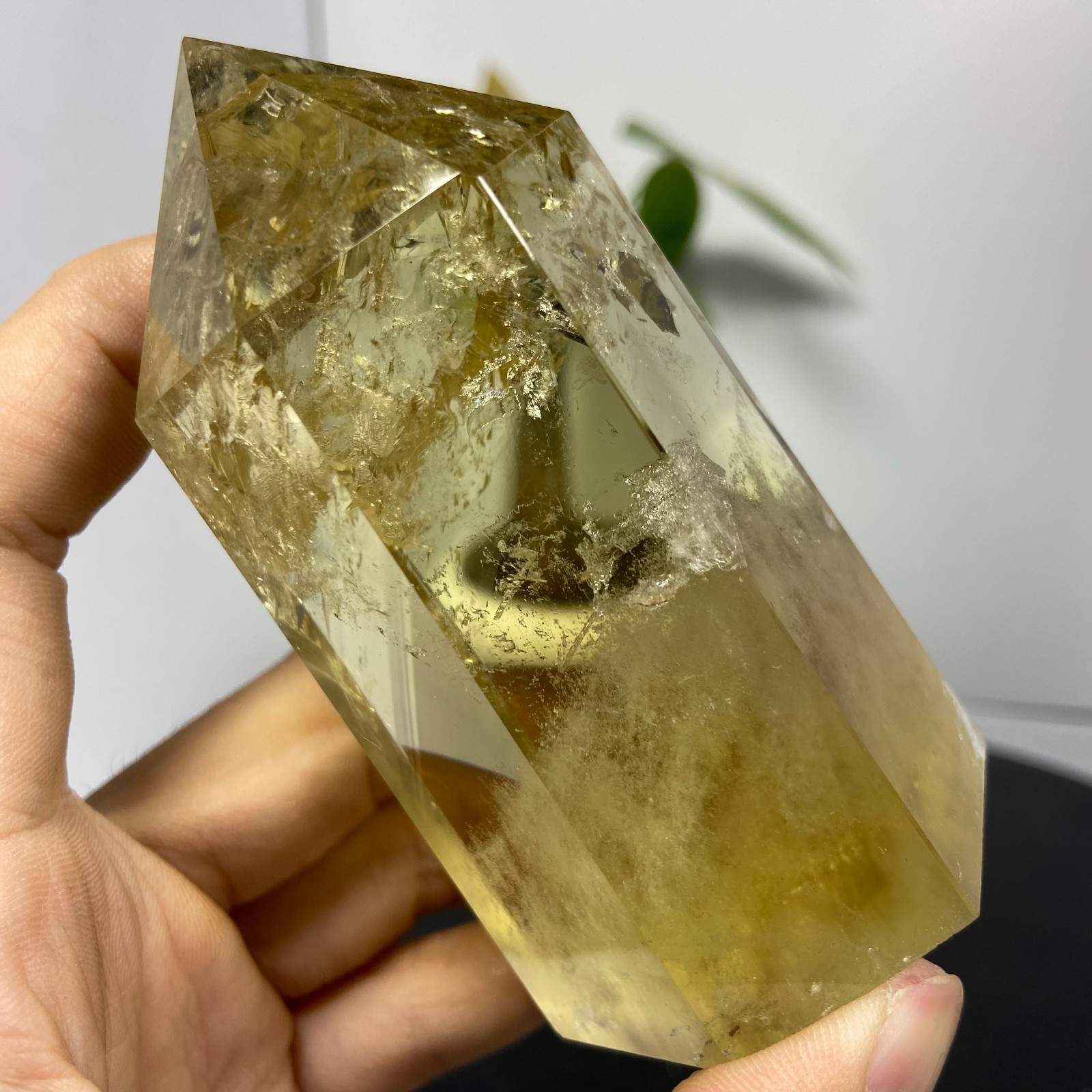 290g Natural smoky Citrine Obelisk Quartz Crystals specimen tower Healing Gems