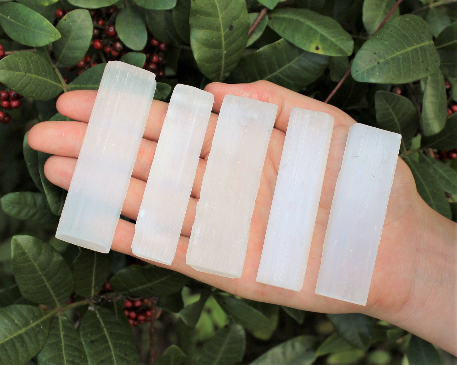 2.5″ – 3″ Selenite Logs Crystal Sticks Wand Blade 1 lb Bulk Wholesale Lot