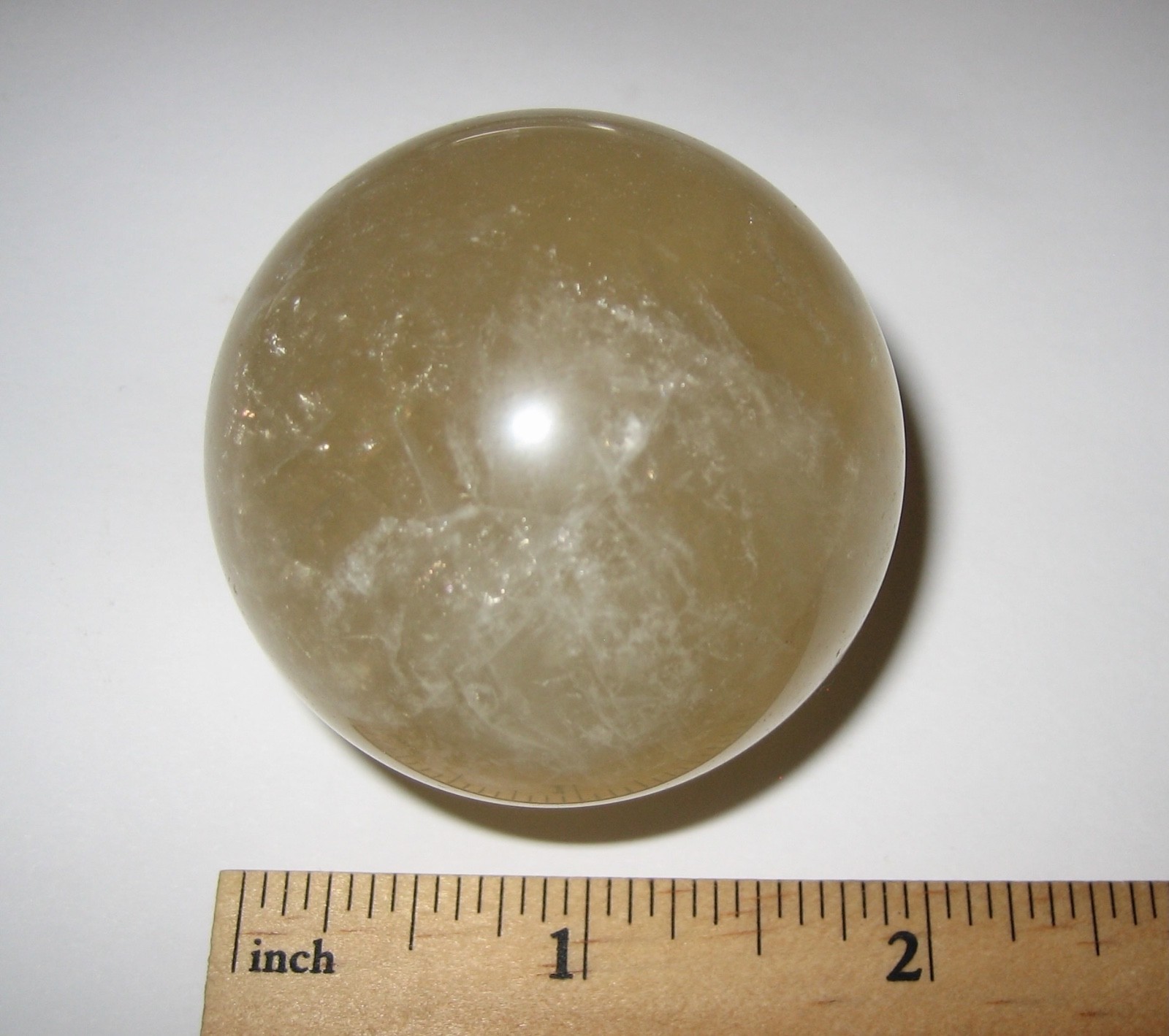 2″ (50mm) POLISHED NATURAL CITRINE QUARTZ CRYSTAL STONE SPHERE ~ 162.2grams *1