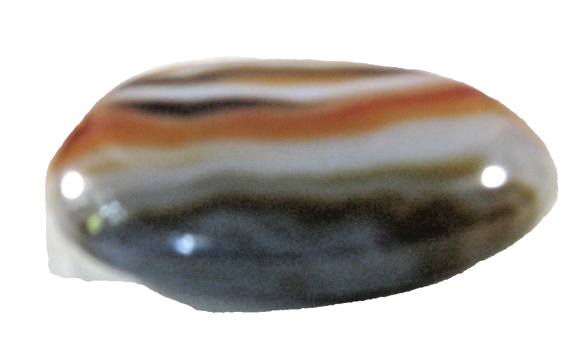 Madagascar Agate Polished Long Pear or Palm Stone 65 mm x 37 mm 68 g