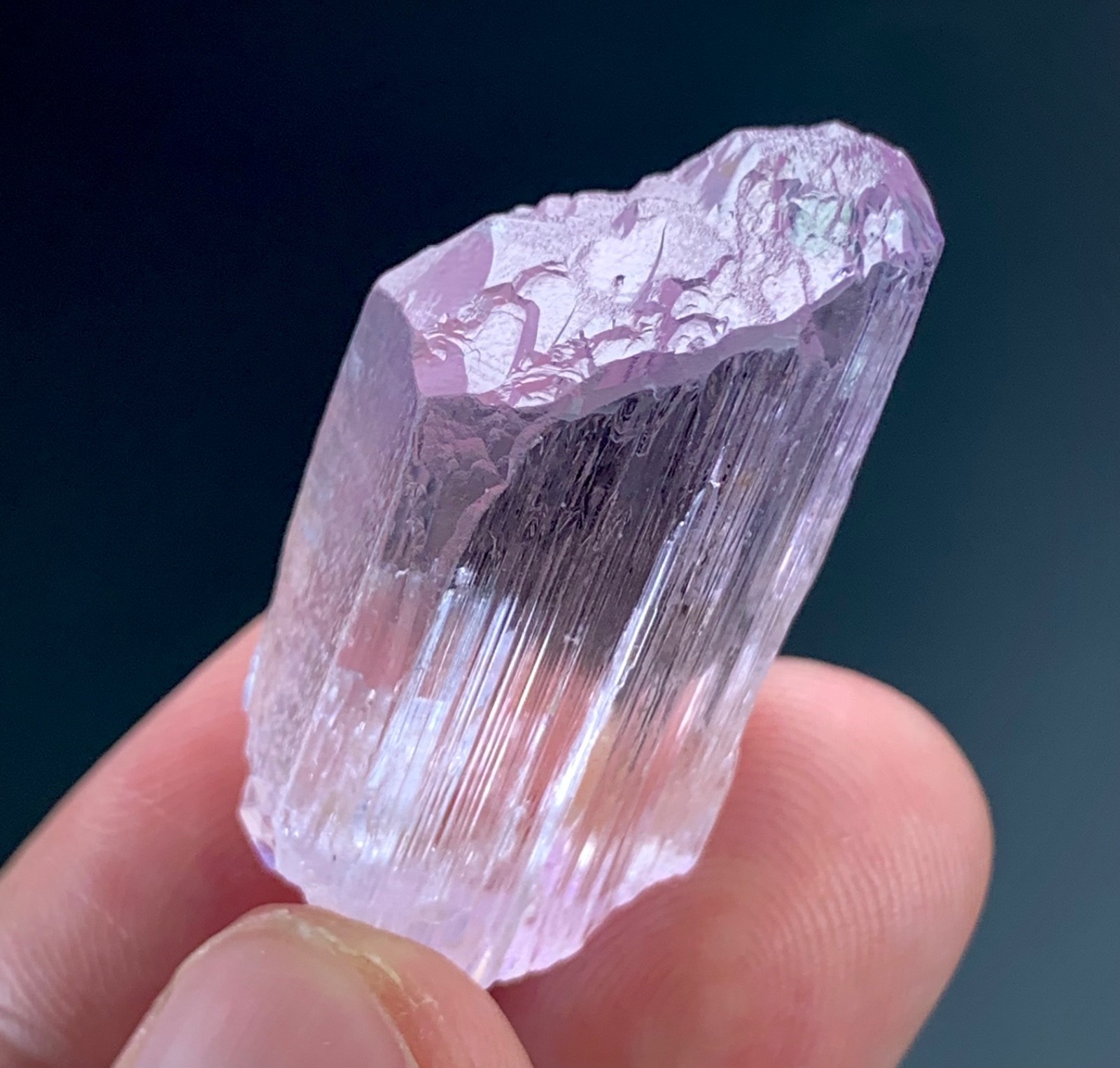 Natural Etched Pink Kunzite Crystal from Afghanistan (69 carat)