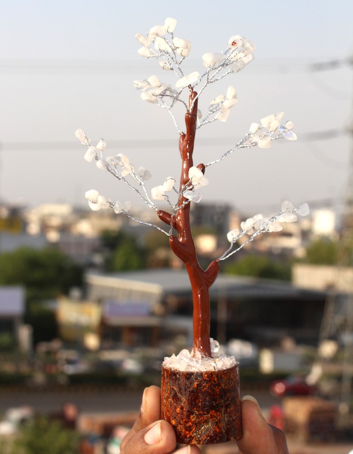 75+ Rainbow Moonstone Gemstones SIlver Branches Bonsai Decor Tree GW MJ