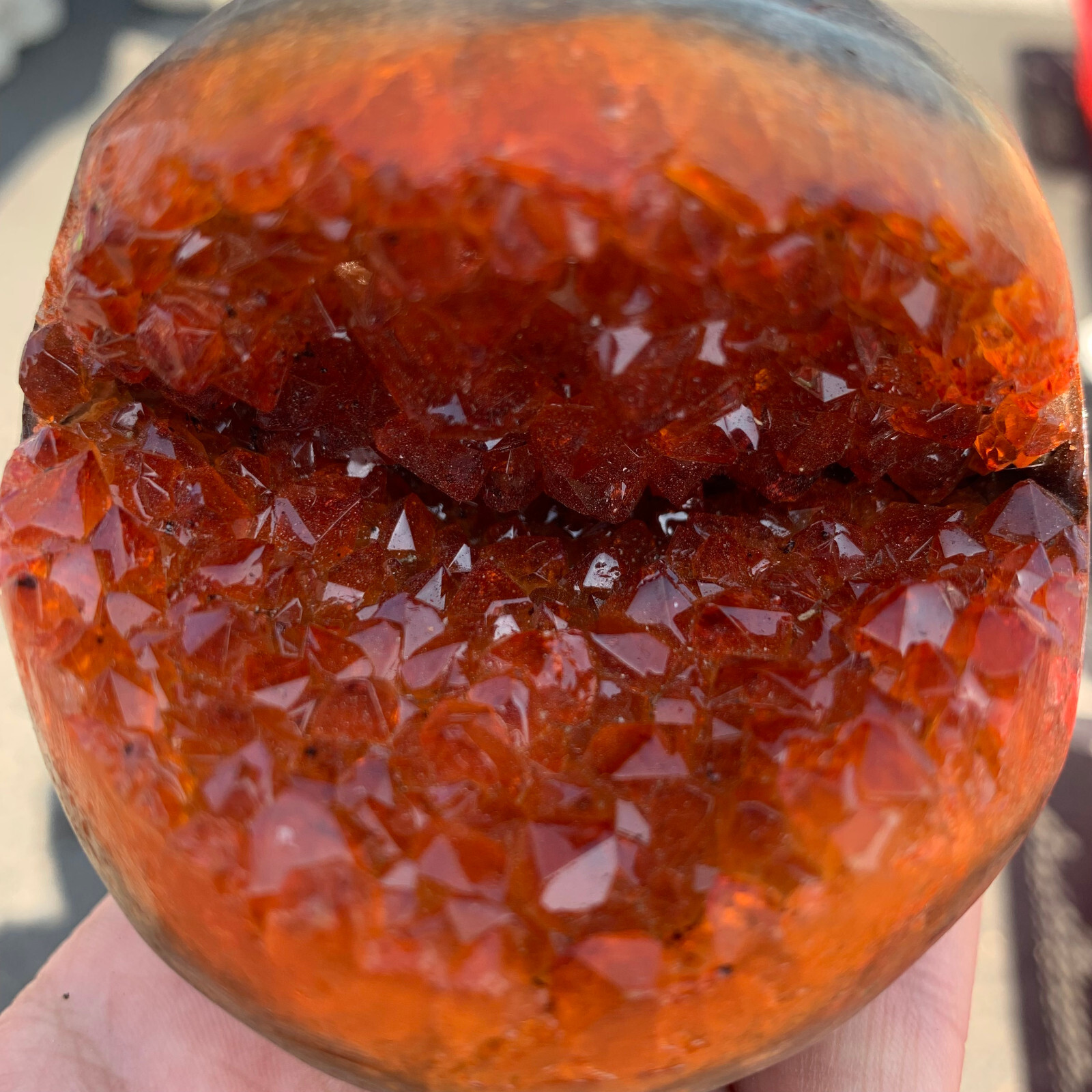 Natural Citrine geode quartz cluster crystal specimen Healing