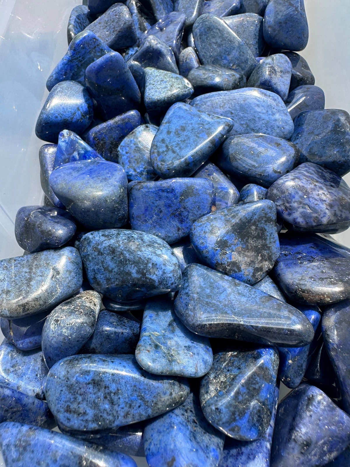 Dumortierite Tumbled Stone – Grade AA, Natural Dumortierite from Mozambique