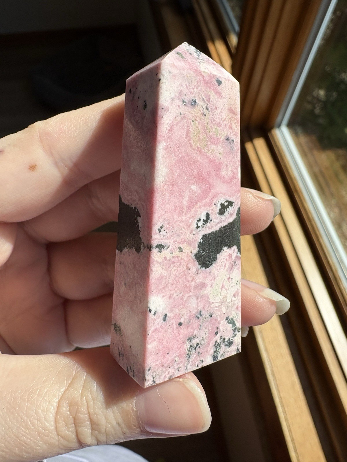 Peruvian Bubblegum Pink Rhodonite Tower