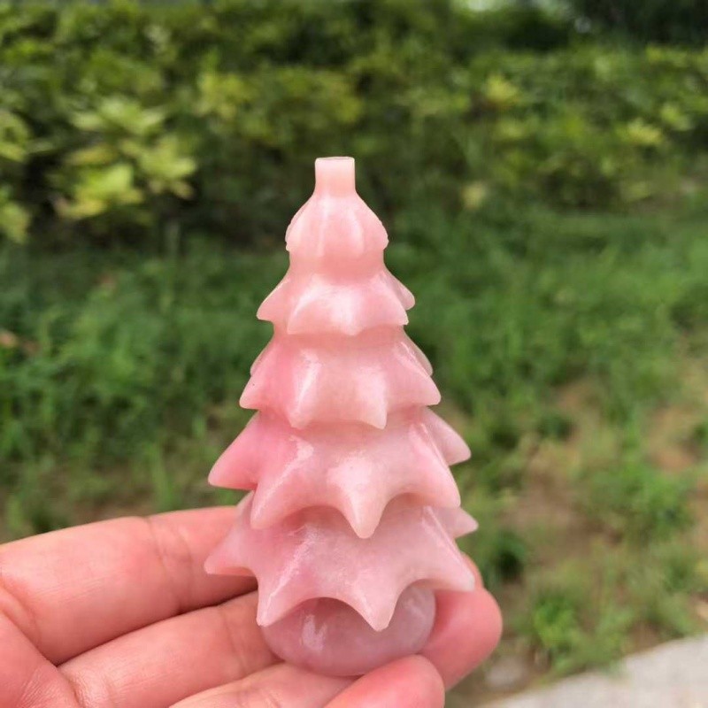 ‌Natural Crystal Christmas Tree Handmade Quartz Carving Holiday Gift for Family‌