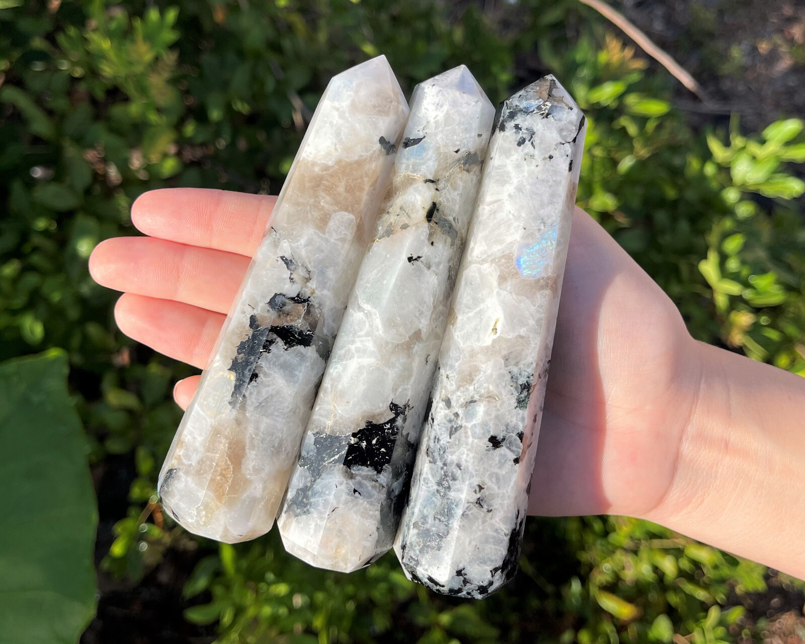 LARGE Rainbow Moonstone Obelisk, 5 – 6″ (Rainbow Moonstone Crystal Tower)