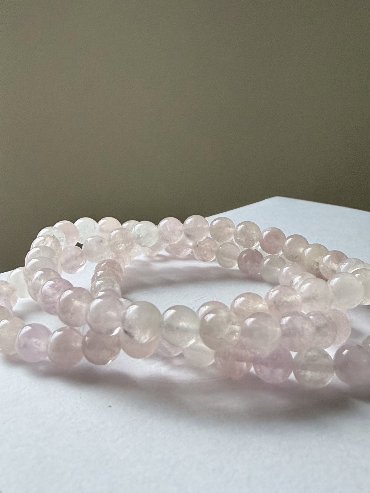 Natural Pastel Mozambique Rose Quartz Bracelet 6.5mm