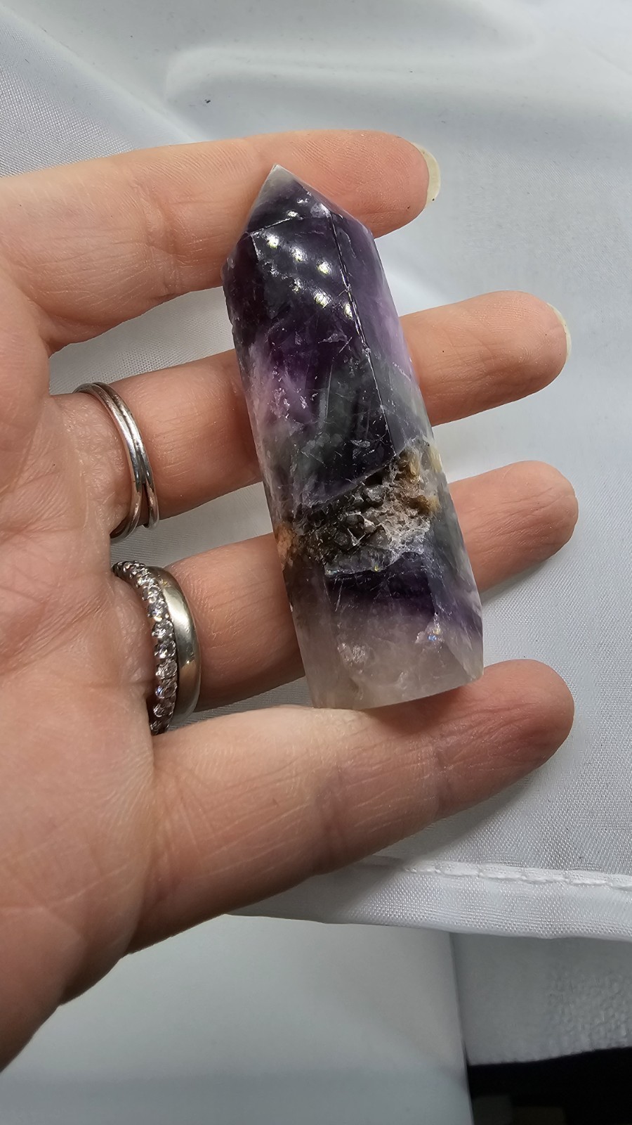 ⭐️SALE⭐️ Rainbow Fluorite Mini Point 43g 6.5cm Healing Anxiety