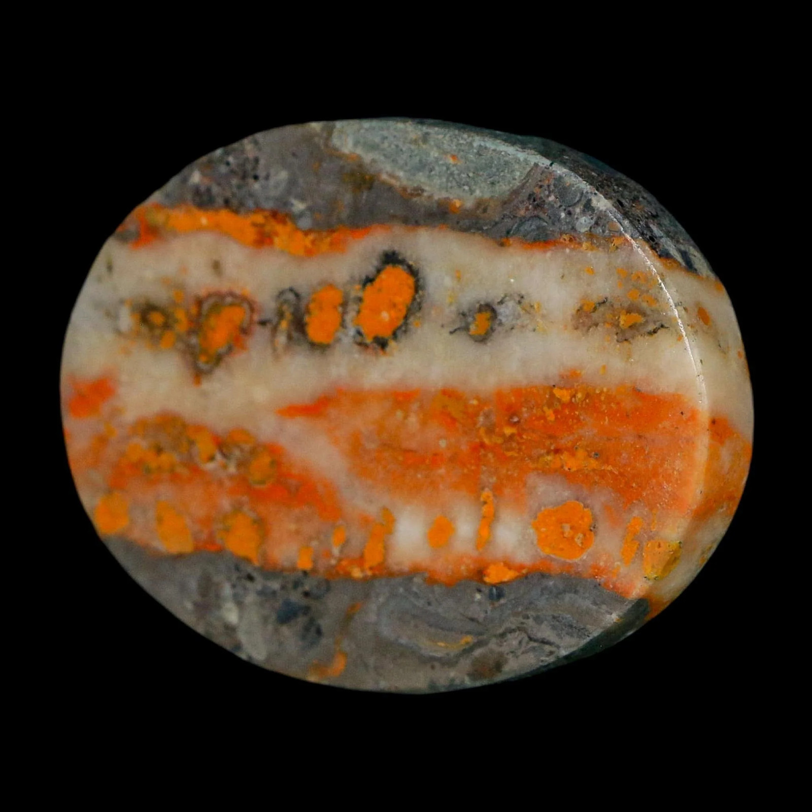 1.9″ Bumblebee Jasper Natural Polished Mineral Palm Stone Java Indonesia